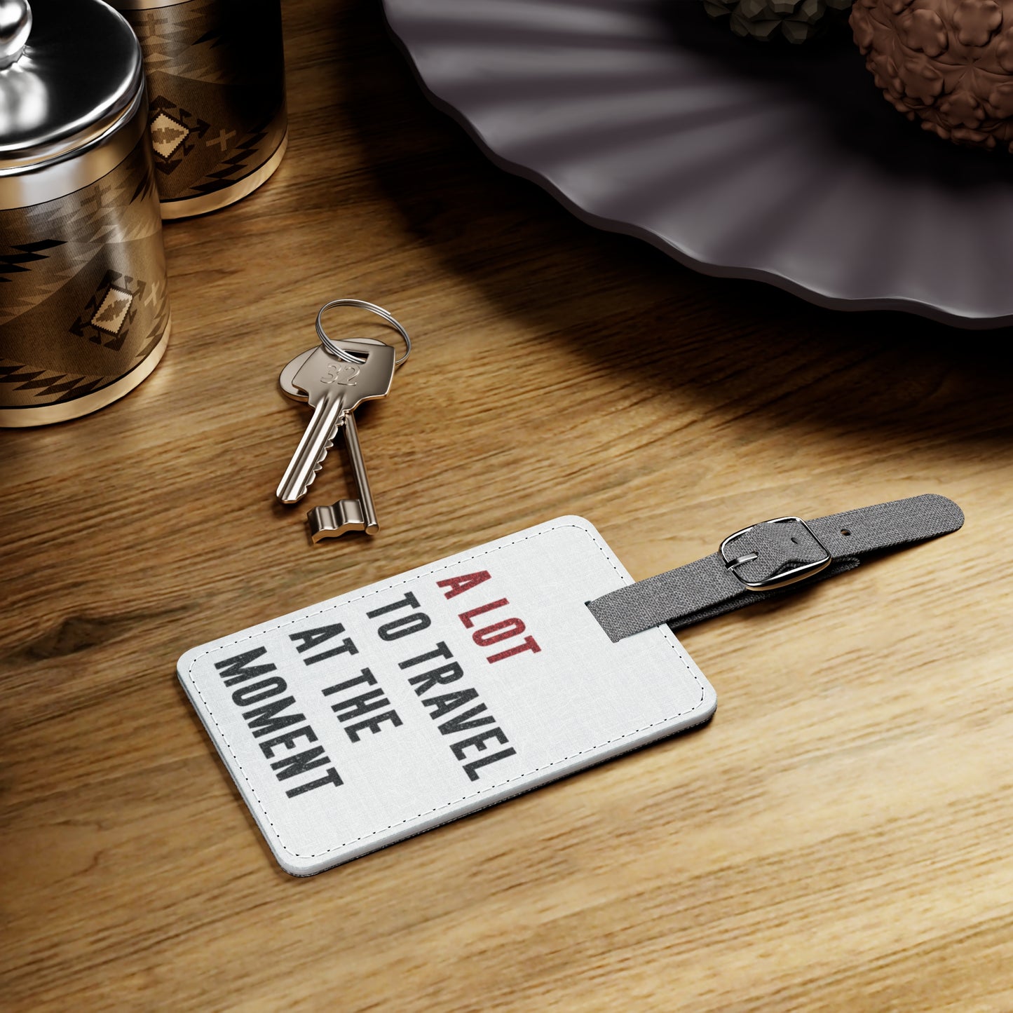 A LOT To Travel At The MOMENT Saffiano Polyester Luggage Tag | Rectangular 3" x 4.5", Strap 7" | Swiftie Fan Gift