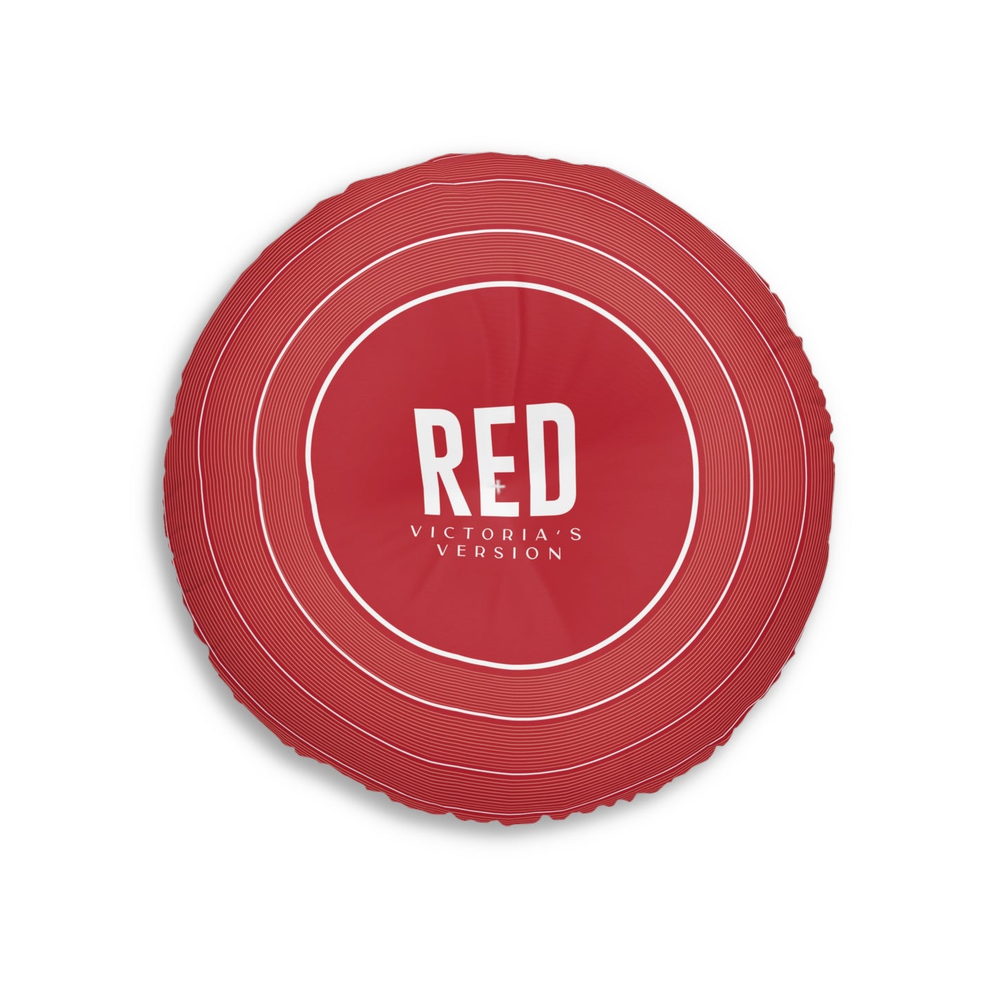 Personalized Tufted Floor Pillow, RED Vinyl Record l CUSTOM Version Name and Era | 30"x30" & 26"x26" | Swiftie Gift Fan