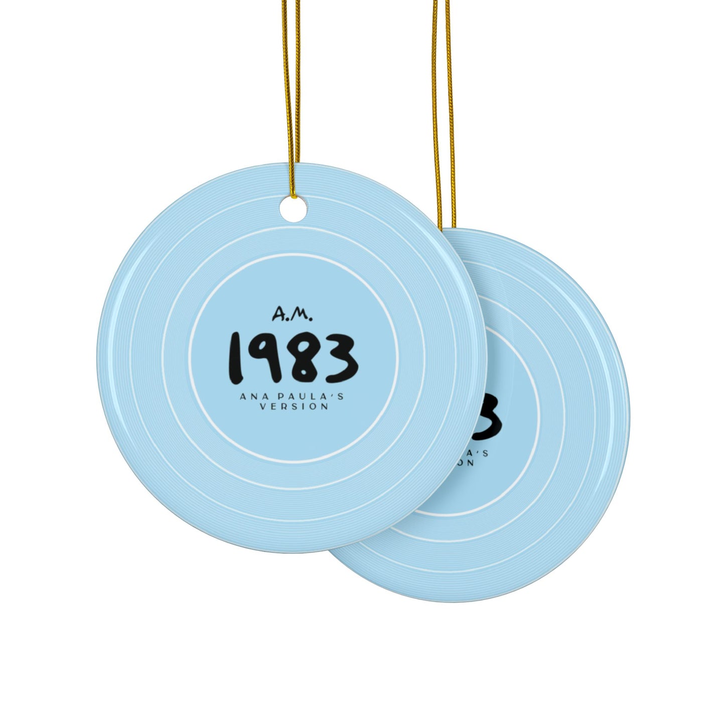 Personalized Ceramic Ornament, 1989 Sky Blue Vinyl Record | CUSTOM VERSION's Name or Era | 4" x 4" | Swiftie Gift Fan Present
