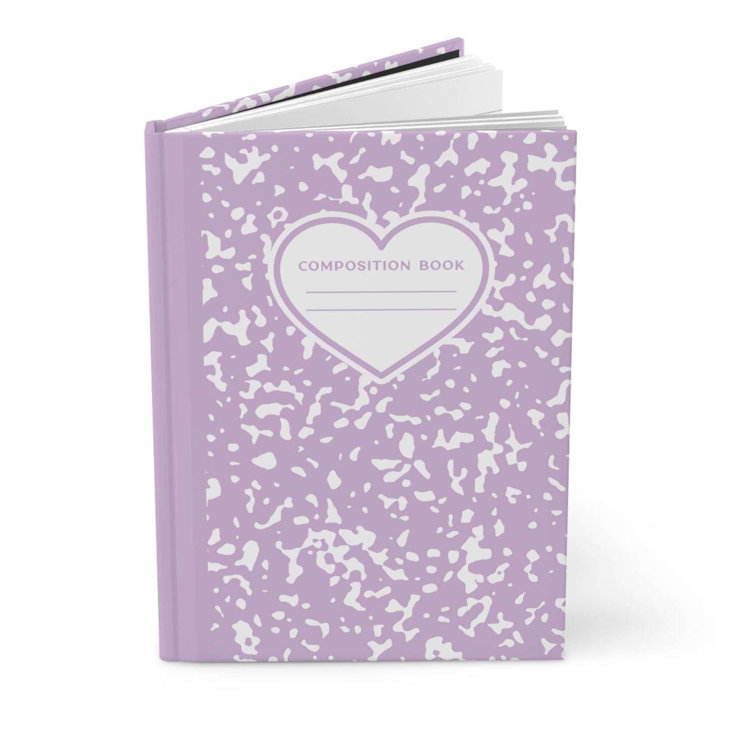 CUTE COMPOSITION BOOK Hardcover Journal 5.75"x8", 150 pages, Pastel Purple, Perfect Valentine's Day Gift for Girls/Coworker/Friend/Classmate