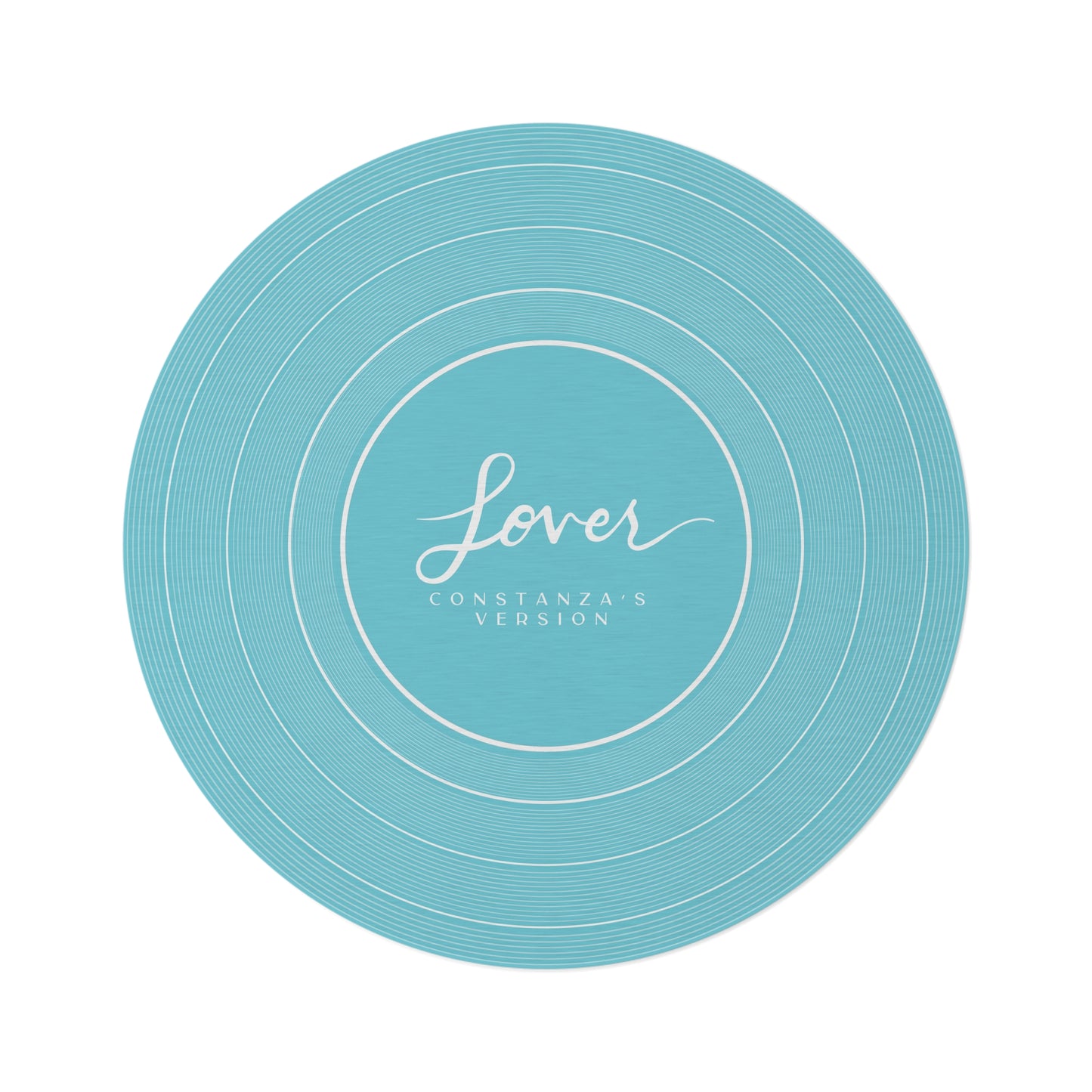 Personalized Round Rug LOVER Blue Vinyl Record | CUSTOM VERSION Name and Era | 60" x 60" | Swiftie Gift Fan Present