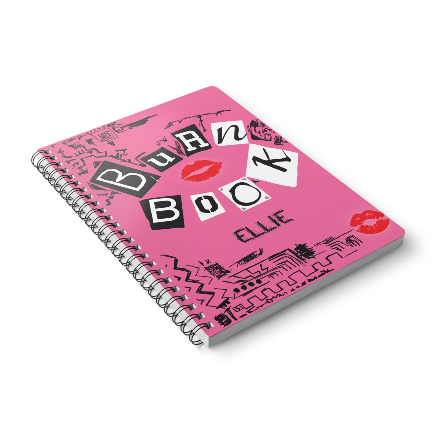 Personalized BURN BOOK Wirebound Spiral Softcover Notebook A5, 150 pages, Regina George - Mean Girls Inspired Cover, UK Shipping Fast
