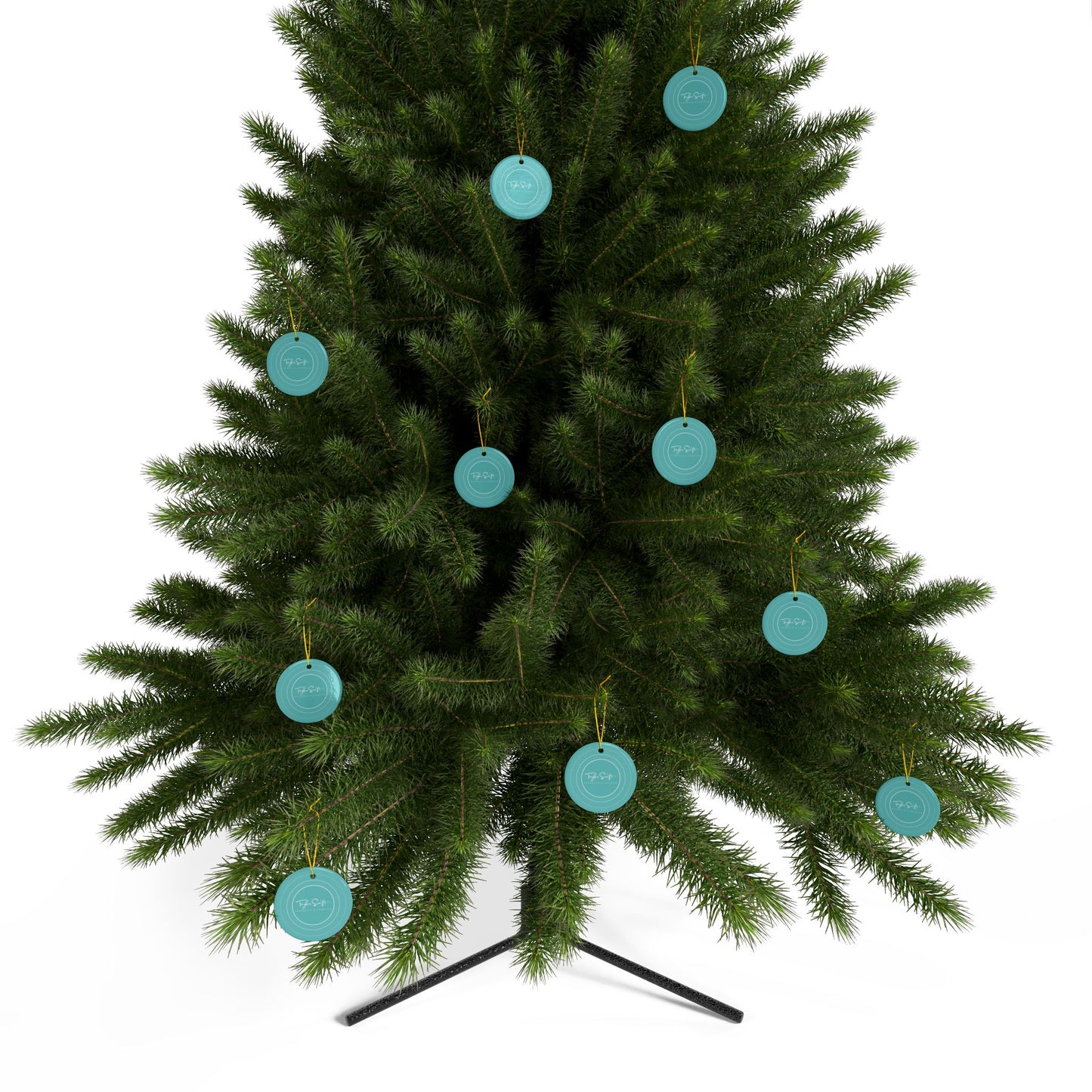 Personalized Ceramic Ornament, AQUA BLUE Vinyl Record | CUSTOM Version, Name or Era | 4" x 4" | Swiftie Gift Fan Present