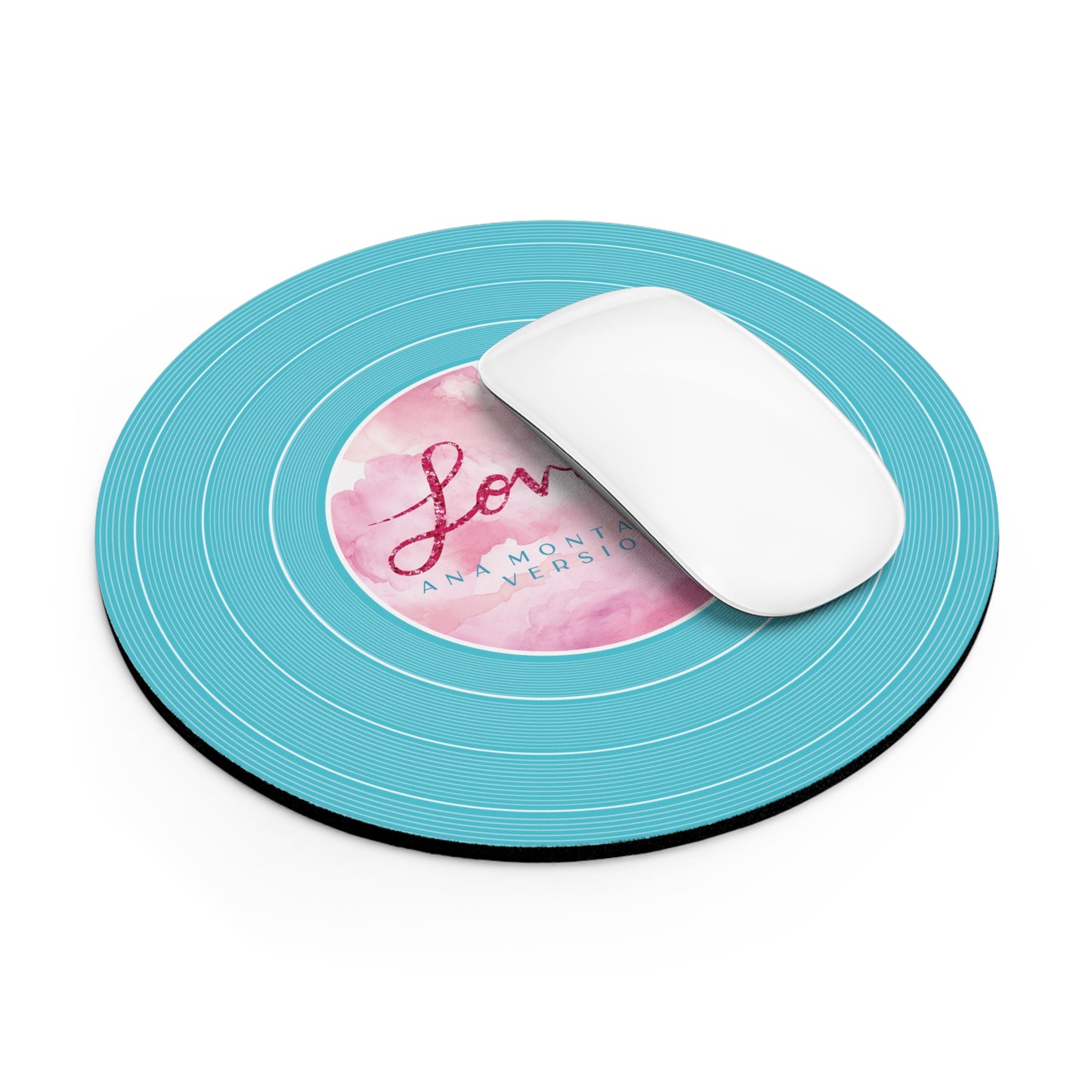 Personalized Mouse Pad, LOVER Blue Clouds Vinyl Record | CUSTOM Version's Name or ERA | Round 8" x 8" | Swiftie Fan Gift Present