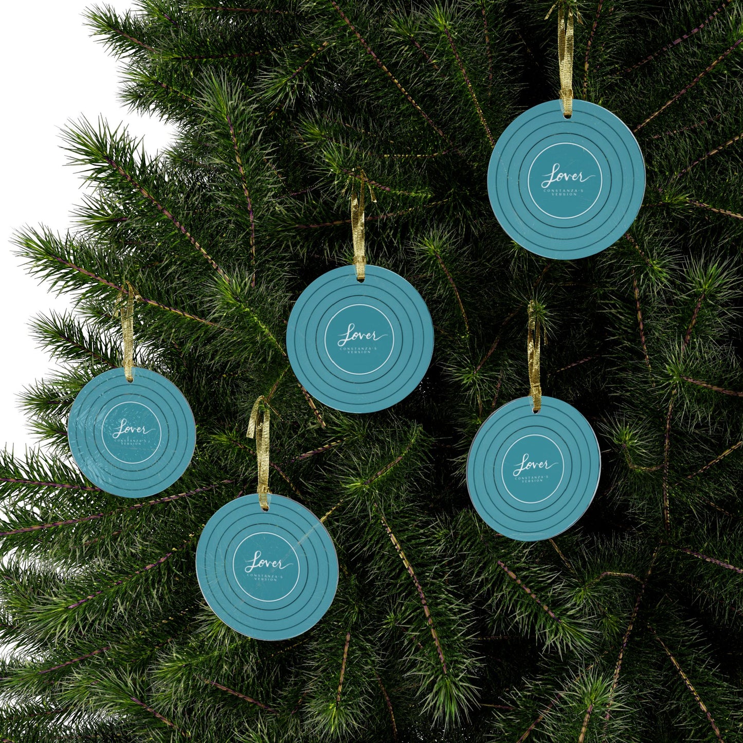 Personalized Acrylic Ornaments, LOVER Blue Vinyl Record | CUSTOM VERSION, Name or Era | 4" x 4" | Swiftie Gift Fan Present