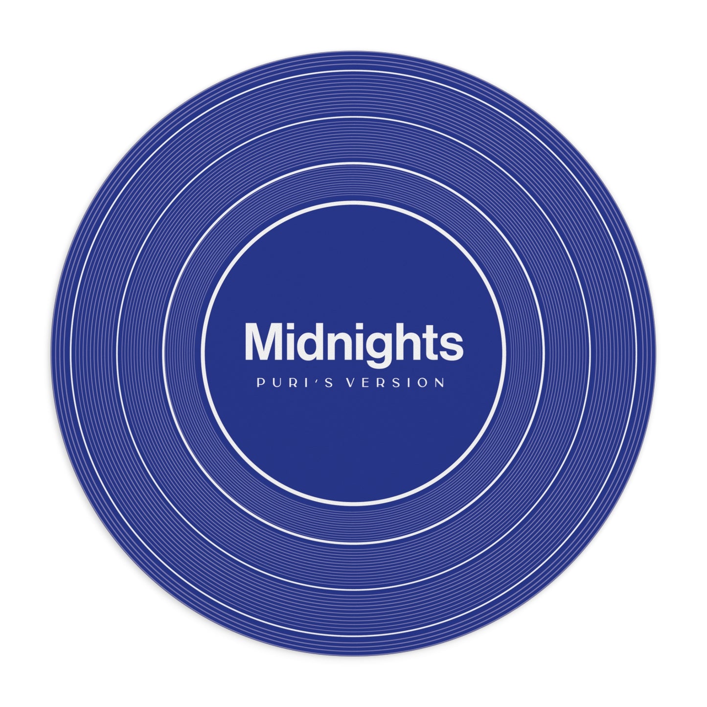 Personalized Mouse Pad, MIDNIGHTS Blue Vinyl Record | CUSTOM Version's Name or ERA | Round 8" x 8" | Swiftie Fan Gift Present