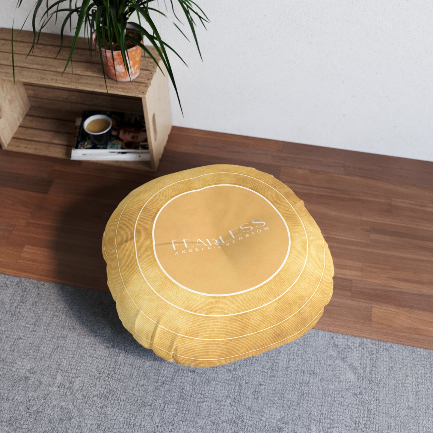 Personalized Tufted Floor Pillow, FEARLESS Faux Gold Vinyl Record l CUSTOM Version Name and Era | 30"x30" & 26"x26" | Swiftie Gift Fan