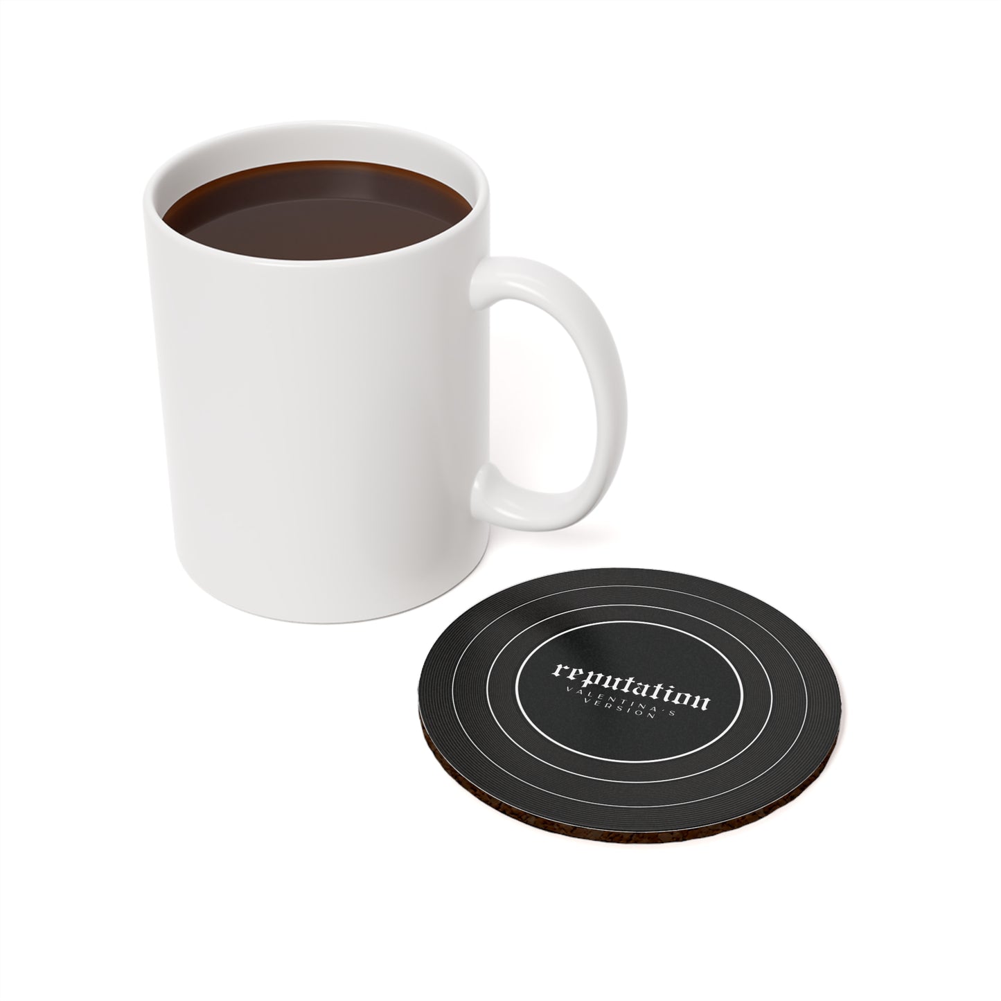 Personalized Cork Back Coaster REPUTATION Black Vinyl Record | CUSTOM VERSION's Name or Era | 4" x 4" | Swiftie Gift Fan Present