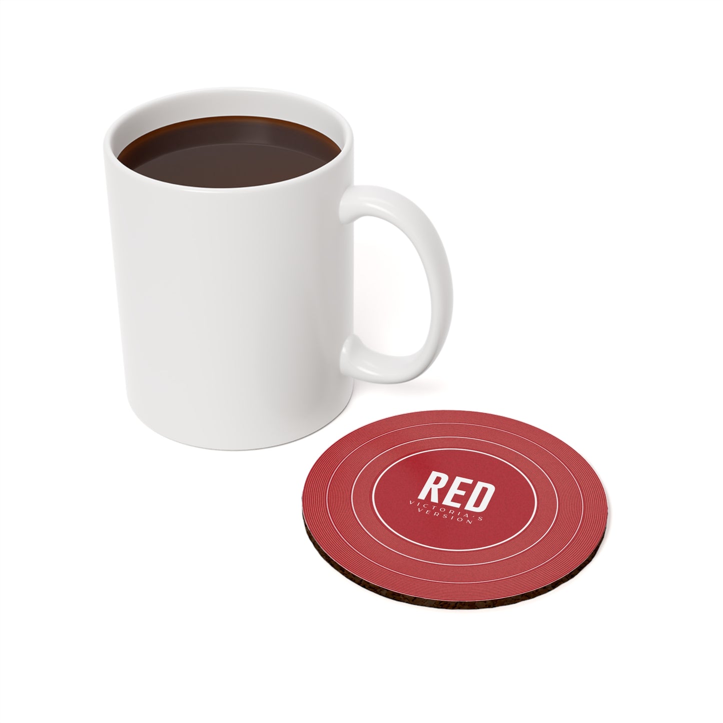 Personalized Cork Back Coaster RED Vinyl Record | CUSTOM VERSION's Name or Era | 4" x 4" | Swiftie Gift Fan Present