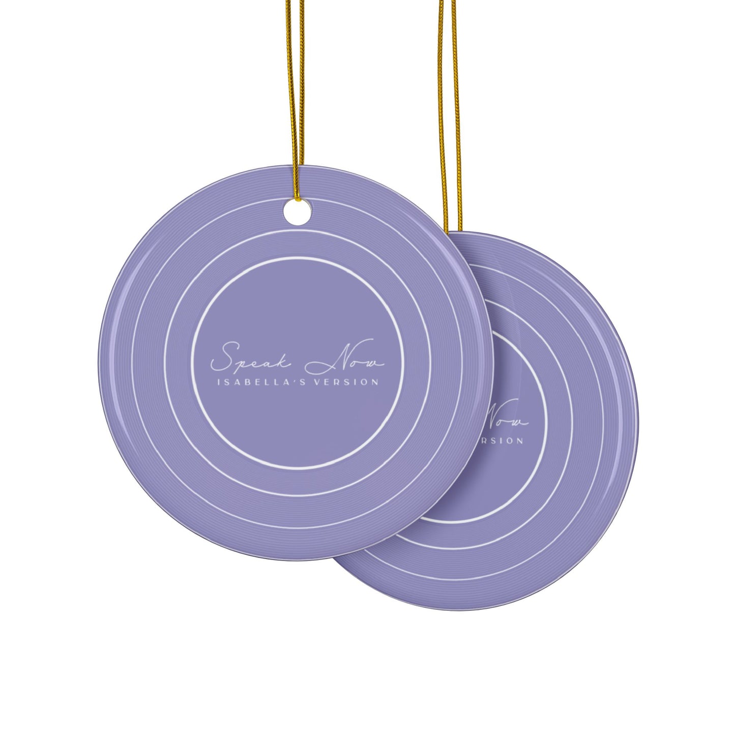 Personalized Ceramic Ornament, SPEAK NOW Purple Vinyl Record | CUSTOM Version, Name or Era | 4" x 4" | Swiftie Gift Fan Present