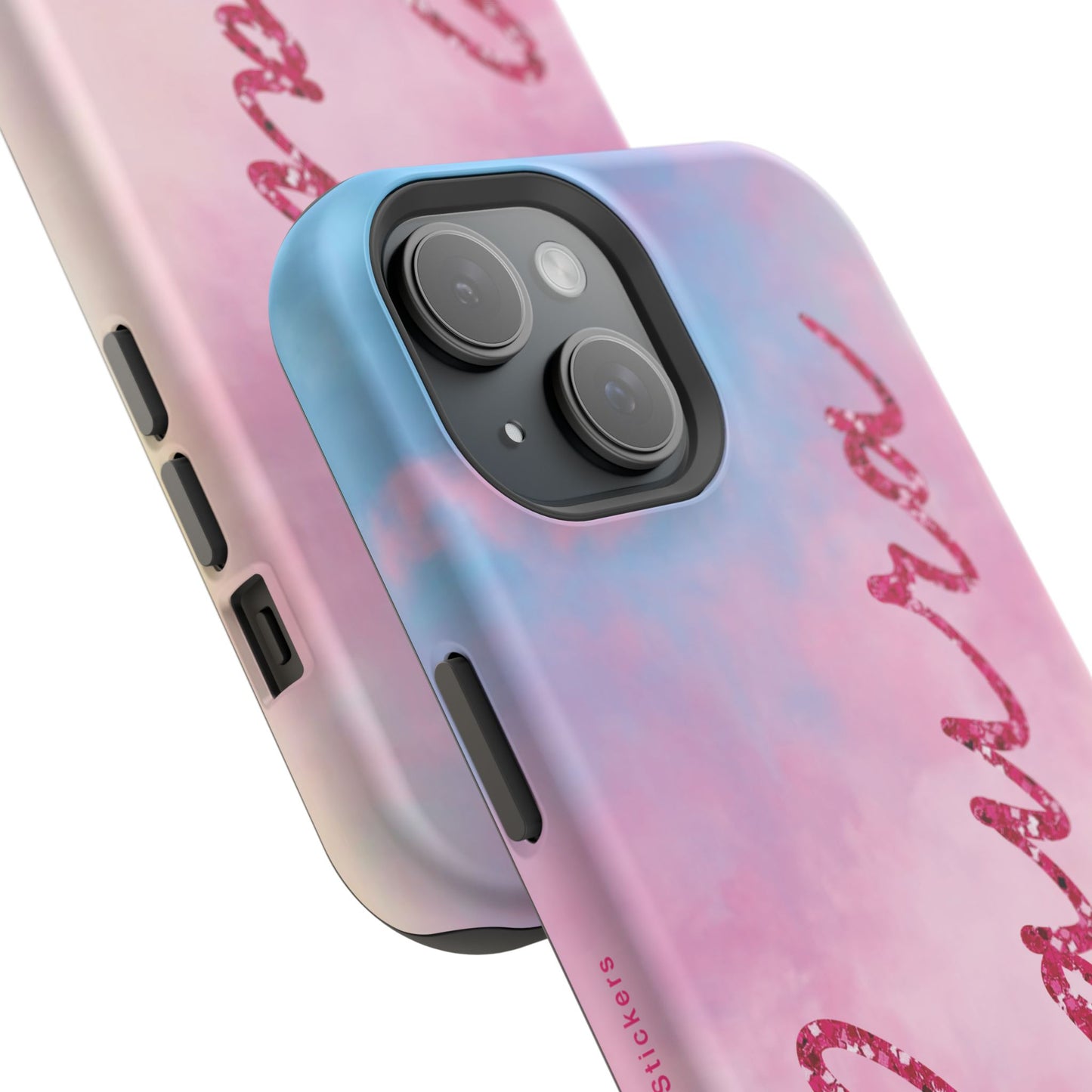 CUSTOM MagSafe Tough Cases | LOVER Faux Pink Glitter Personalized Name | iPhone 15, 14, 13 | Perfect Unique Present Swiftie Fan Gift