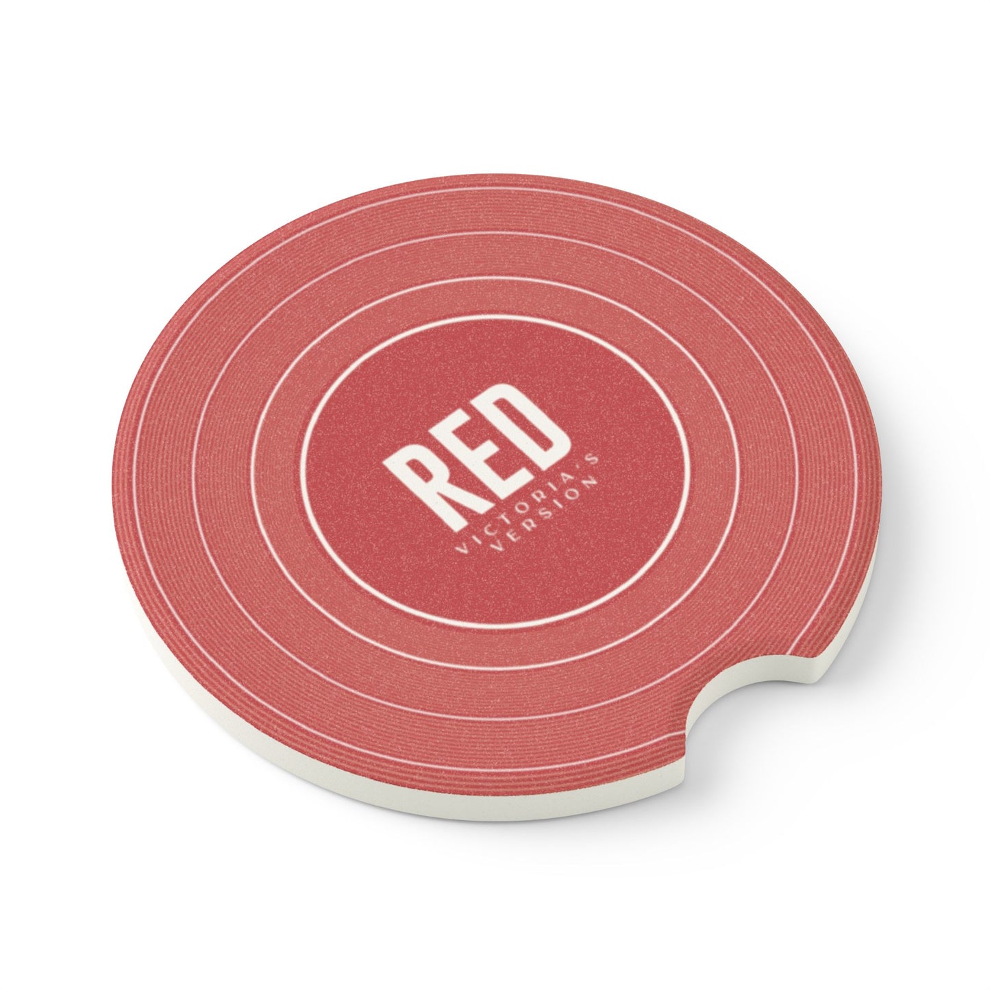 Personalized RED Soapstone Car Coaster, CUSTOM VERSION's Name | 2.6" x 2.6" round | Swiftie Fan Gift