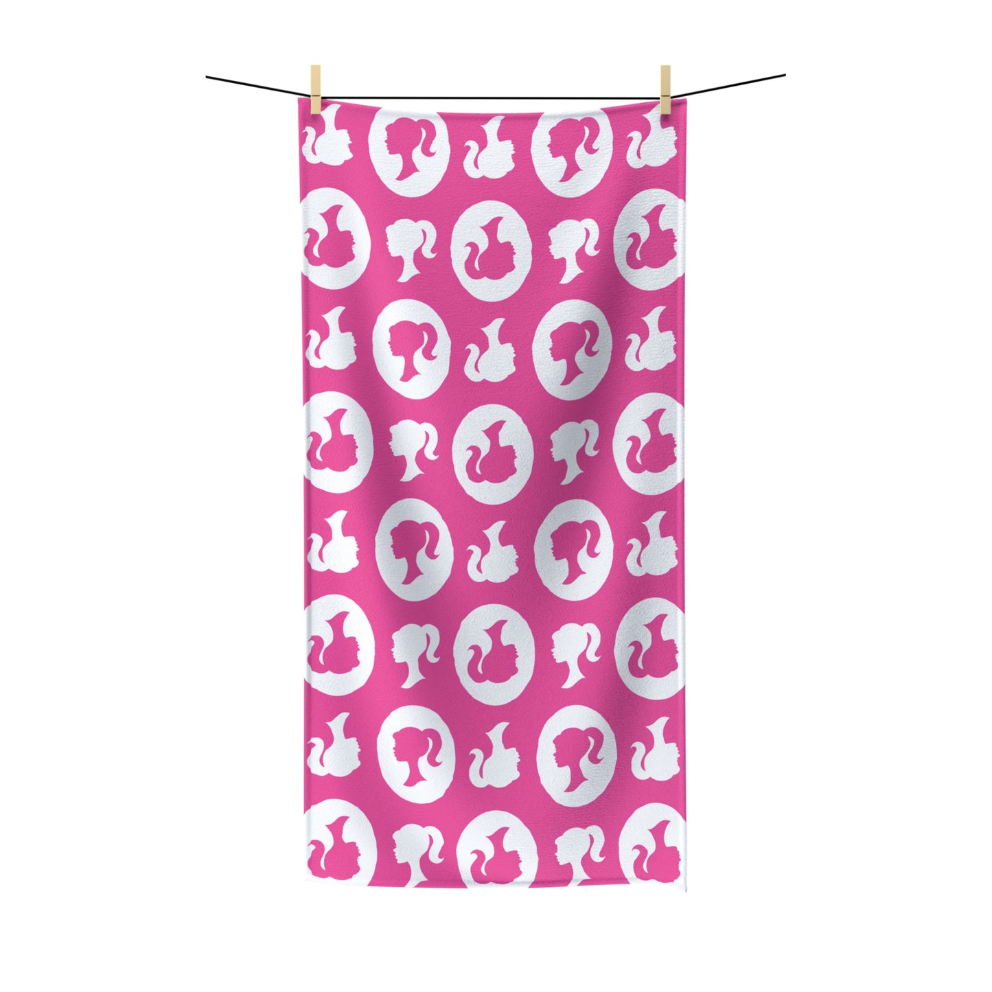 EU Shipping | Barbie/Kate Spade Inspired Beach Towel, Hot Pink Silhouette, Valentine's Day Gift for Wife, Girlfriend, Best Friend, MOH
