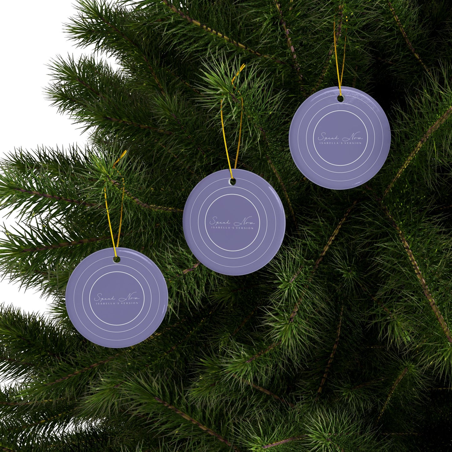 Personalized Ceramic Ornament, SPEAK NOW Purple Vinyl Record | CUSTOM Version, Name or Era | 4" x 4" | Swiftie Gift Fan Present