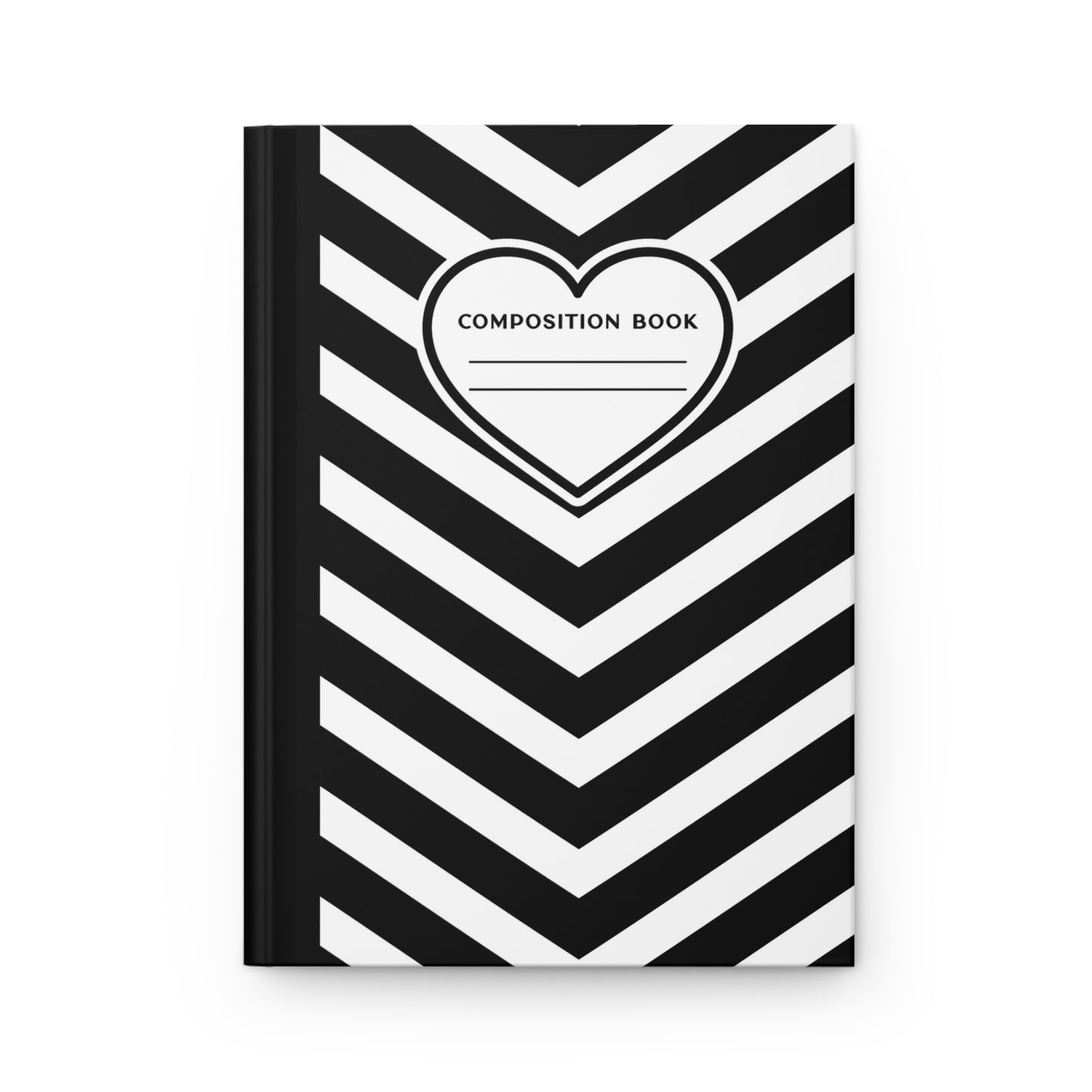 Hardcover 5.75"x8" Black Herringbone Journal Matte, 150 lined pages, BARBIE inspired Composition Book, Unique Valentine's Day Gift for Kids