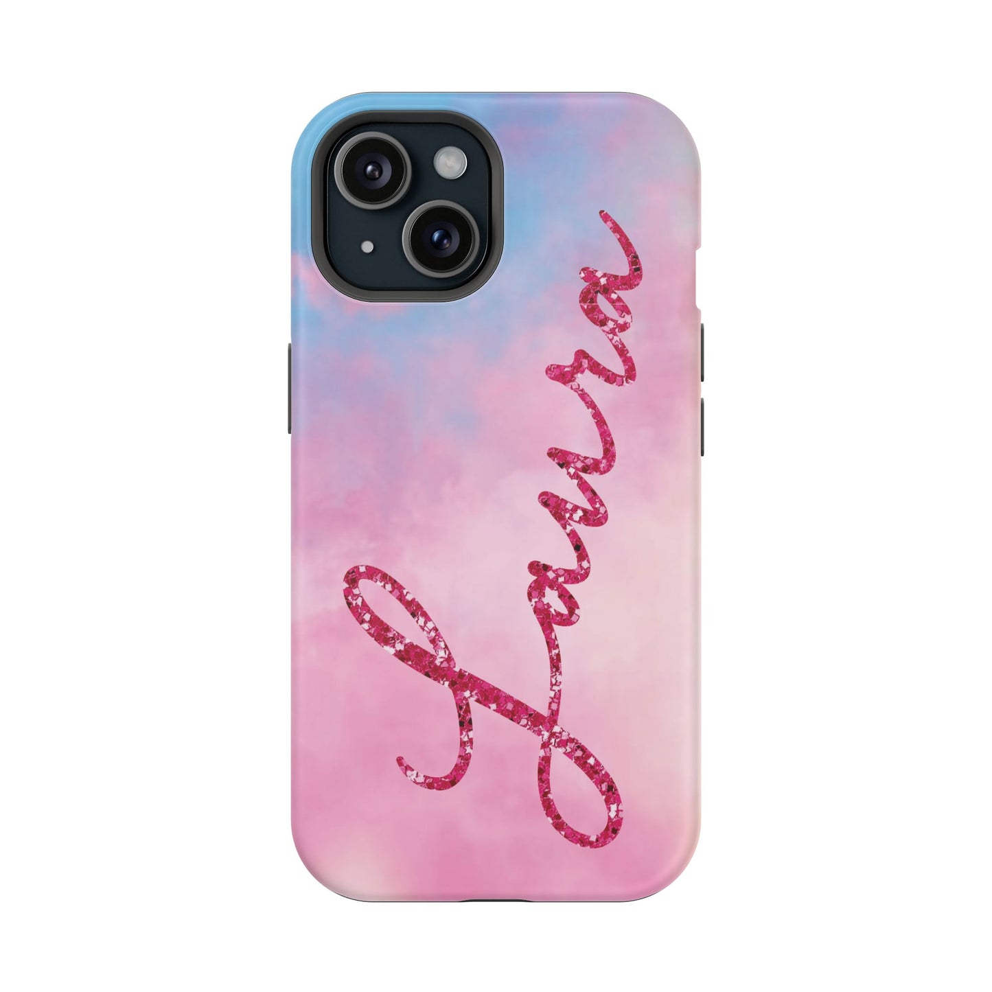 CUSTOM MagSafe Tough Cases | LOVER Faux Pink Glitter Personalized Name | iPhone 15, 14, 13 | Perfect Unique Present Swiftie Fan Gift