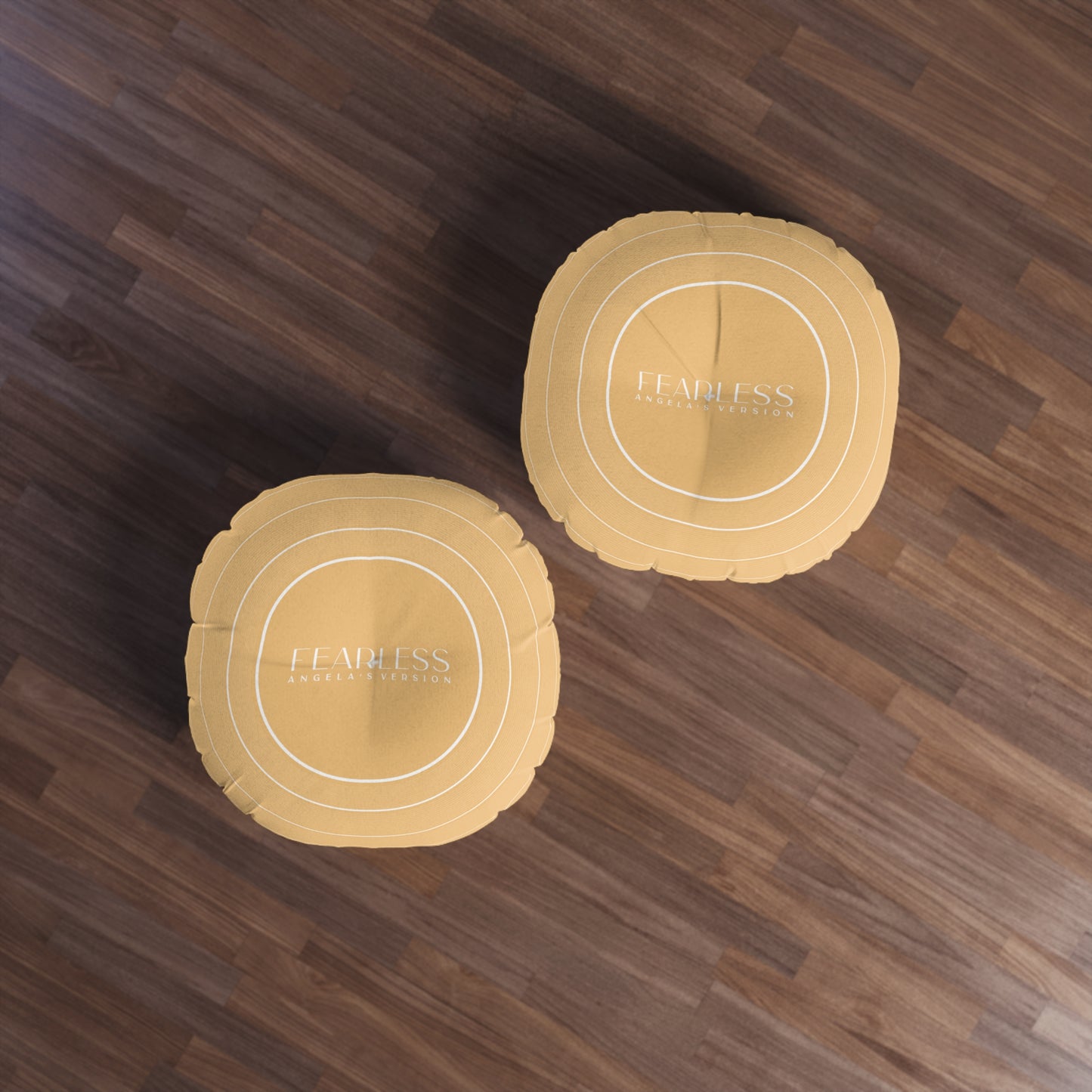 Personalized Tufted Floor Pillow, FEARLESS Golden Yellow Vinyl Record l CUSTOM Version Name and Era | 30"x30" & 26"x26" | Swiftie Gift Fan
