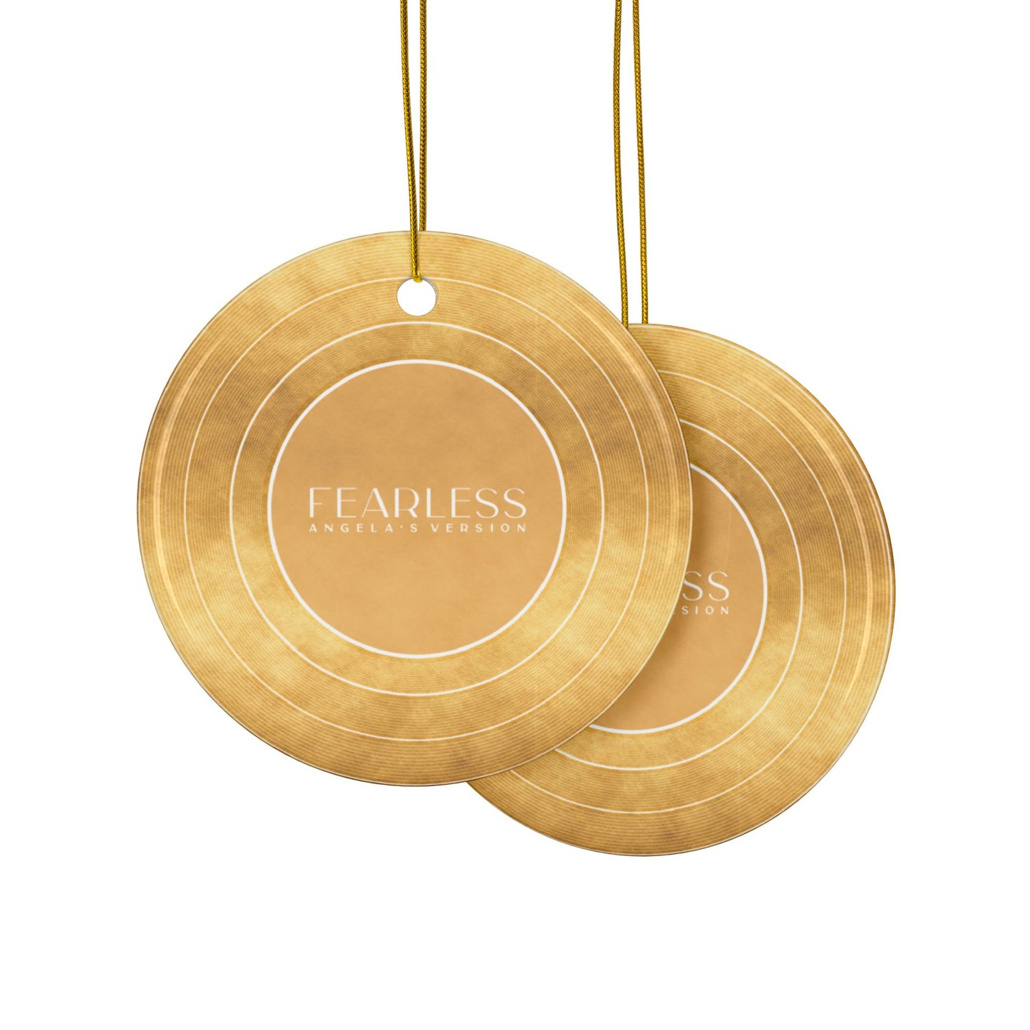 Personalized Ceramic Ornament, FEARLESS Faux Gold Vinyl Record | CUSTOM VERSION's Name or Era | 4" x 4" | Swiftie Gift Fan Present