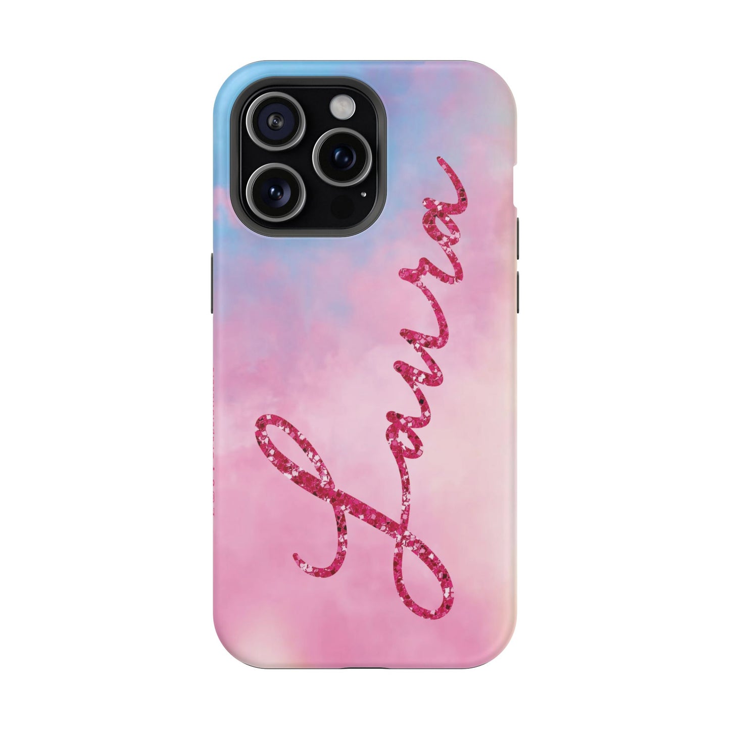 CUSTOM MagSafe Tough Cases | LOVER Faux Pink Glitter Personalized Name | iPhone 15, 14, 13 | Perfect Unique Present Swiftie Fan Gift