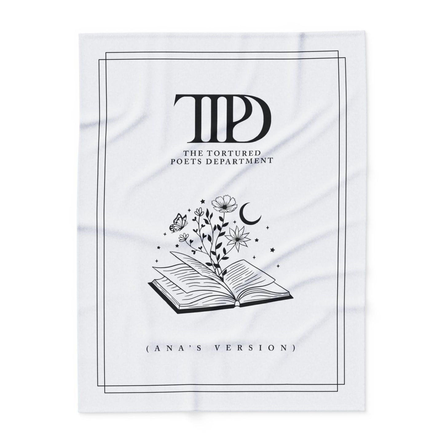 Tortured Poets Inspired White Arctic Fleece Blanket | 30" x 40", 50" x 60", and 60" x 80" | Swiftie Gift Fan Present