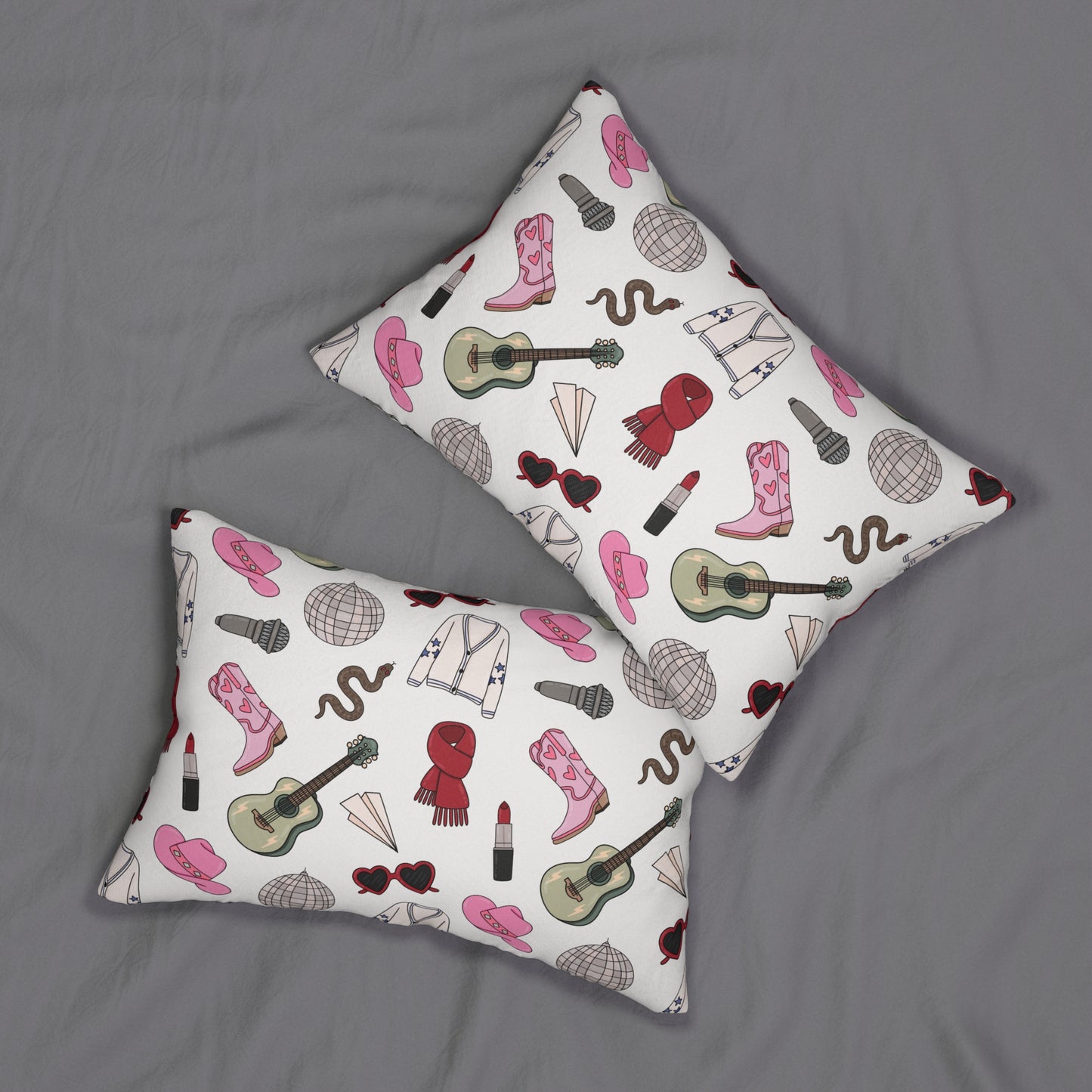Eras Inspired Spun Polyester Lumbar Pillow | 20" × 14" | Swiftie Gift Fan Present | All Too Well Scarf