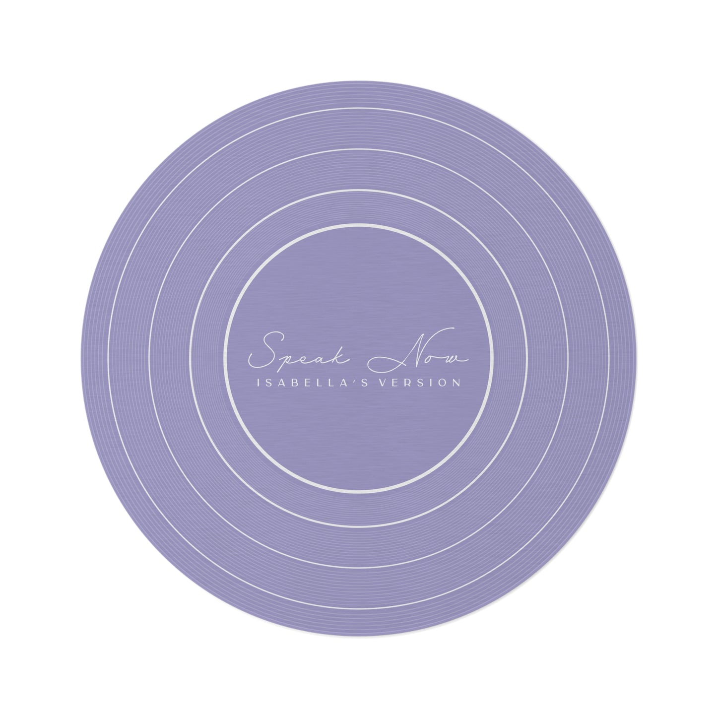 Personalized Round Rug SPEAK NOW Purple Vinyl Record | CUSTOM Version, Name and Era | 60" x 60" | Swiftie Gift Fan Present