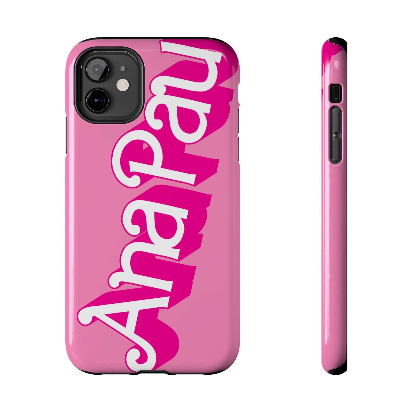Hot PINK TOUGH IPHONE Cases | Supports wireless charging (not for MagSafe) | Personalized Mother's Day Gift for Wife, Sister or Grandmother