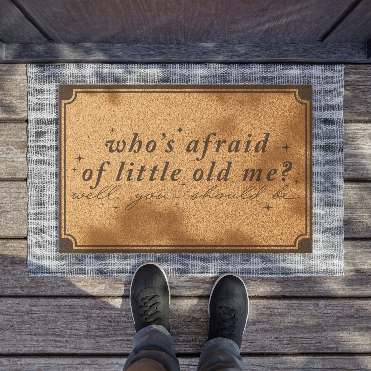 24" x 16" WHO'S AFRAID of Little Old Me? Doormat | Personalized Housewarming Gift | Custom Phrase | The Tortured Poets Department TTPD