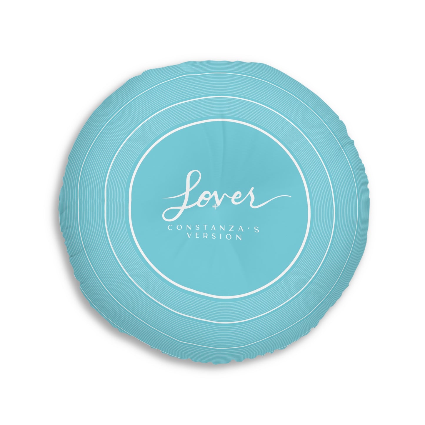 Personalized Tufted Floor Pillow, LOVER Pink and Blue Vinyl Record l CUSTOM Version Name and Era | 30"x30" & 26"x26" | Swiftie Gift Fan