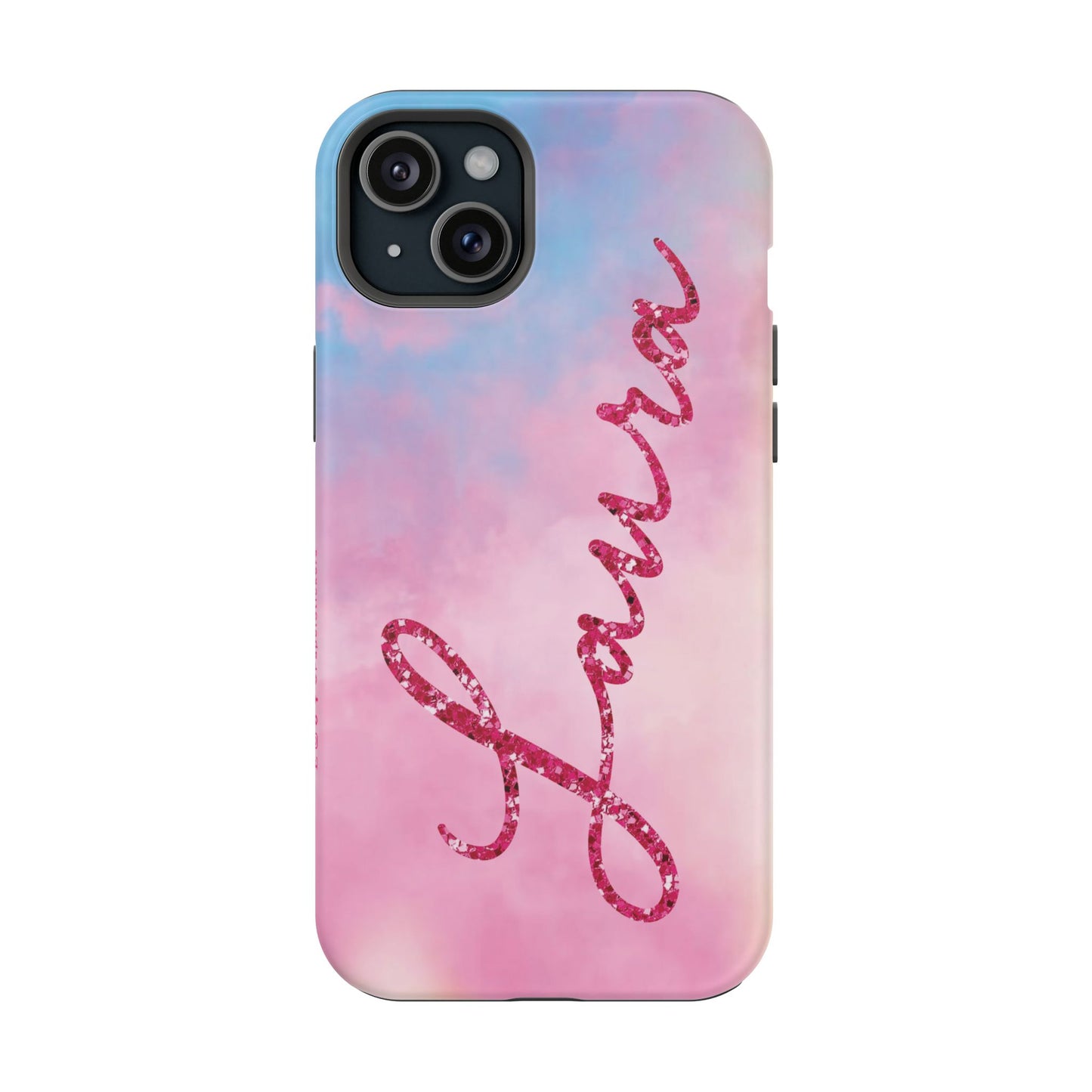 CUSTOM MagSafe Tough Cases | LOVER Faux Pink Glitter Personalized Name | iPhone 15, 14, 13 | Perfect Unique Present Swiftie Fan Gift