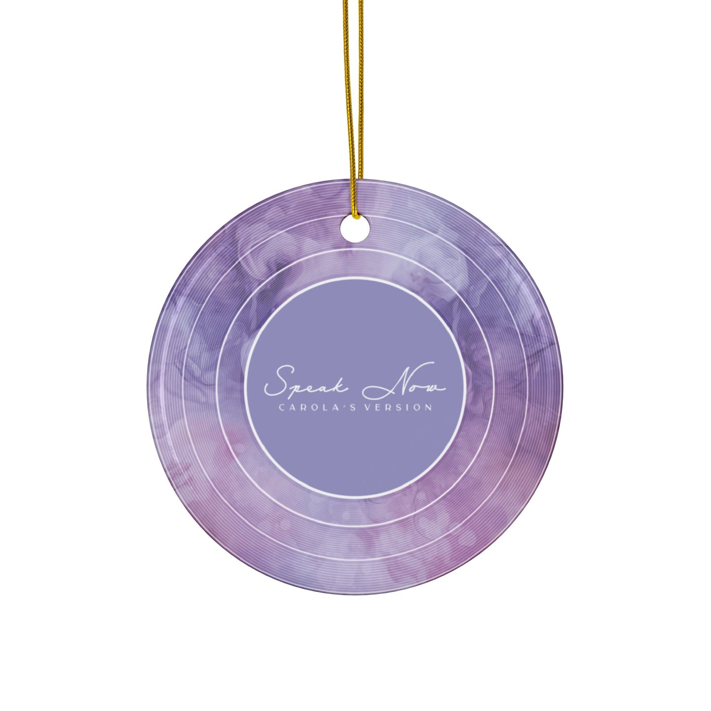Personalized Ceramic Ornament, SPEAK NOW Purple Haze Vinyl Record | CUSTOM Version, Name or Era | 4" x 4" | Swiftie Gift Fan Present