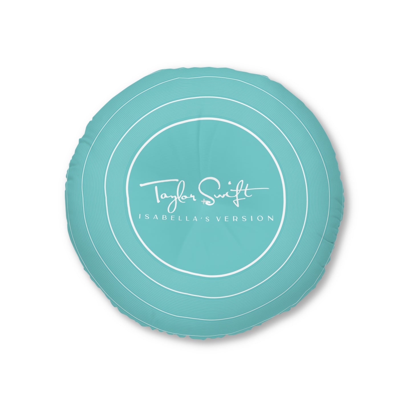 Personalized Tufted Floor Pillow, AQUA BLUE Vinyl Record l CUSTOM Version Name and Era | 30"x30" & 26"x26" | Swiftie Gift Fan