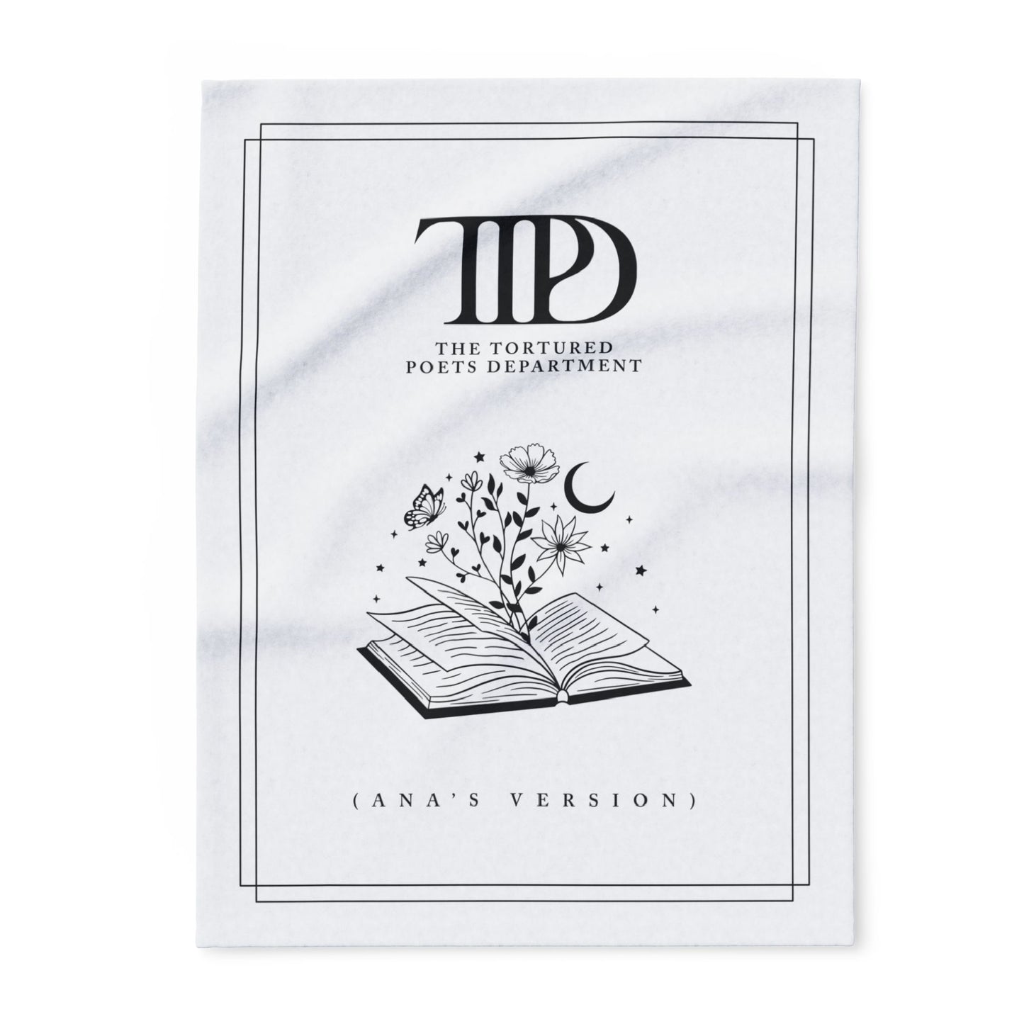 Tortured Poets Inspired White Arctic Fleece Blanket | 30" x 40", 50" x 60", and 60" x 80" | Swiftie Gift Fan Present