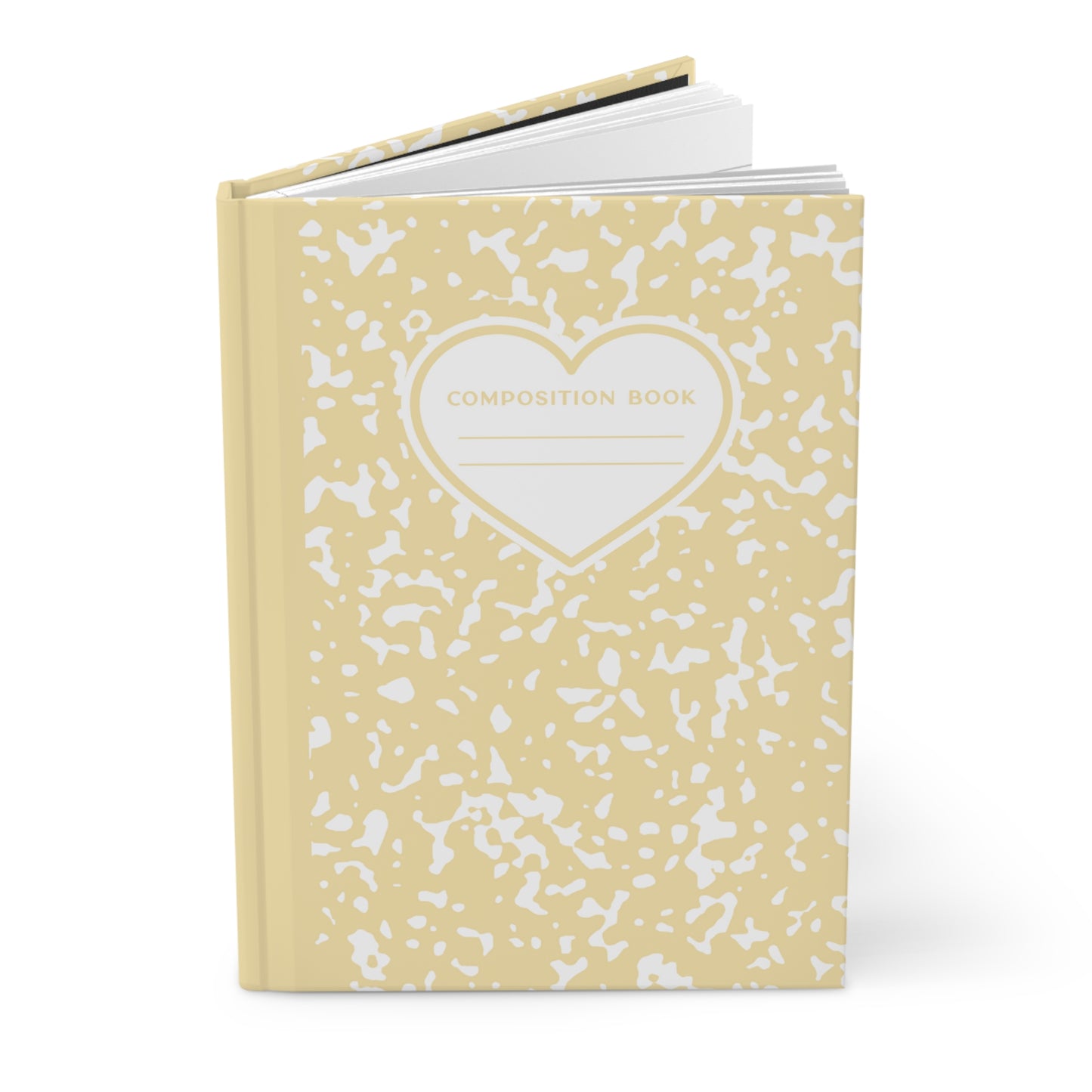CUTE COMPOSITION BOOK Hardcover Journal 5.75"x8", 150 pages, Pastel Yellow, Perfect Valentine's Day Gift for Girls/Coworker/Friend/Classmate