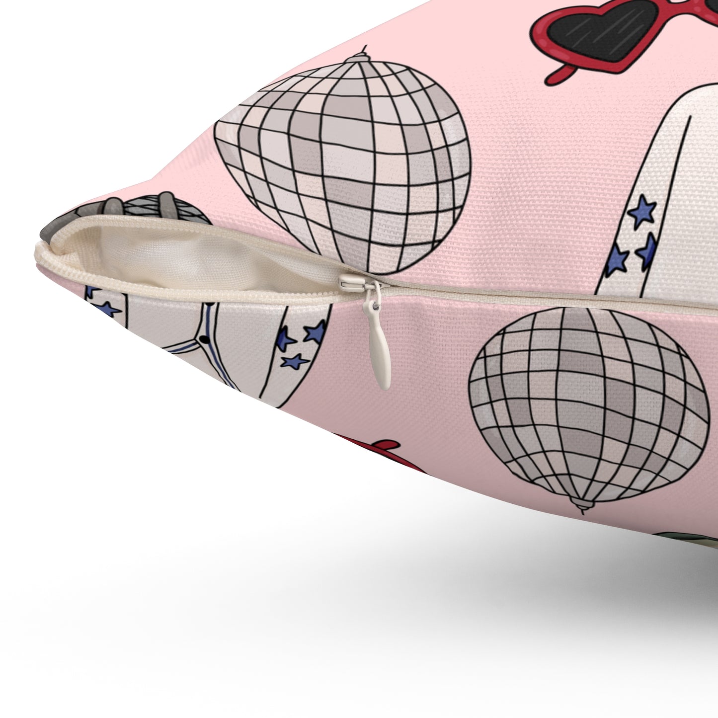 Eras Inspired PINK Spun Polyester Square Pillow | 14x14, 16x16, 18x18, and 20x20 inches | Swiftie Gift Fan Present | All Too Well Scarf