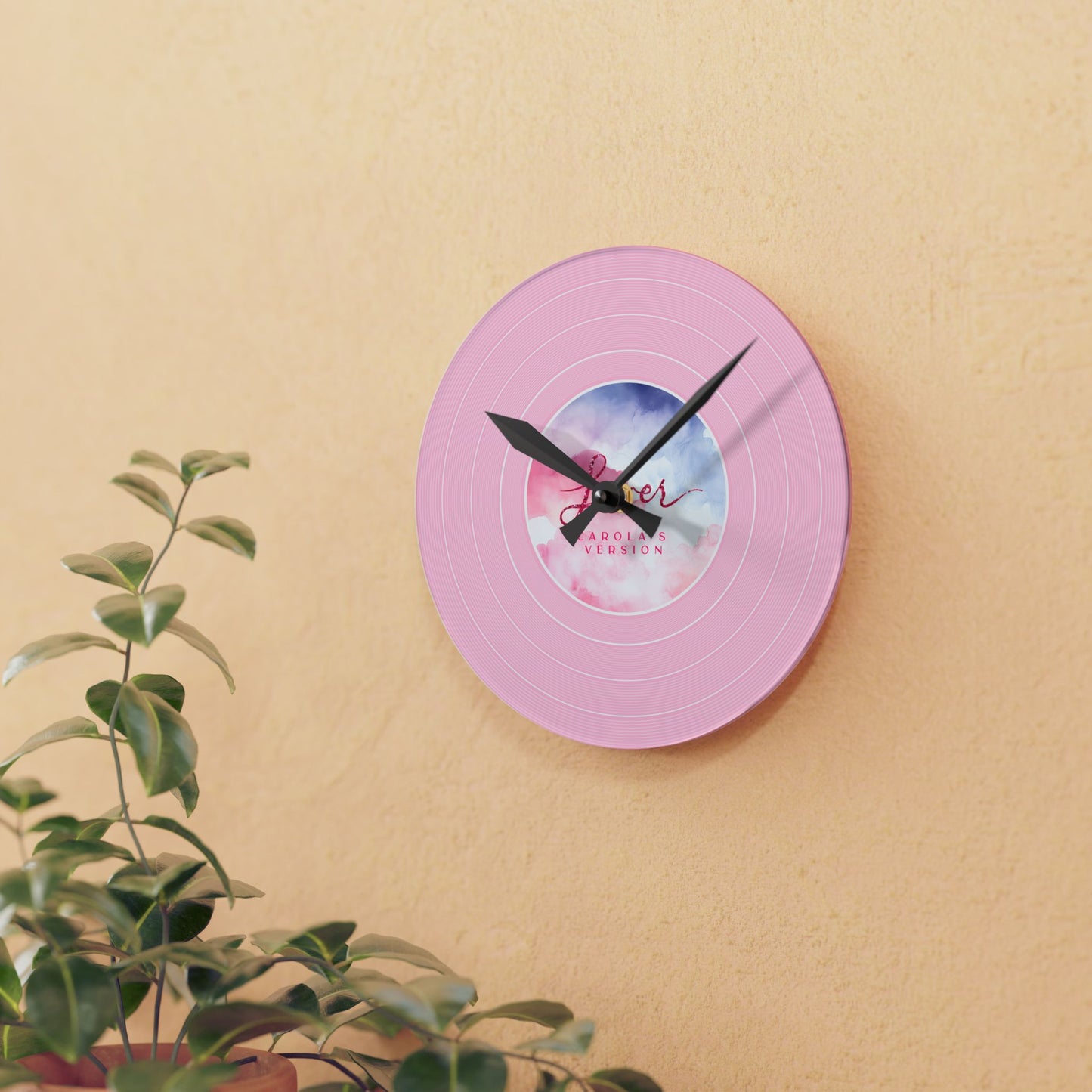 Personalized Acrylic Wall Clock LOVER Pink Clouds Vinyl Record | CUSTOM VERSION Name or Era | 10.75'' or 8'' | Swiftie Gift Fan Present