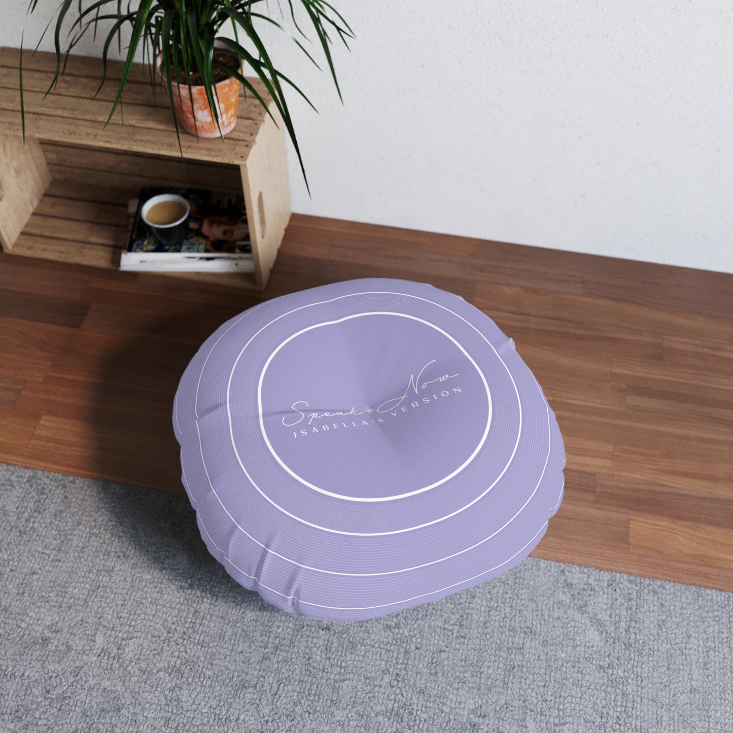 Personalized Tufted Floor Pillow, SPEAK NOW Purple Vinyl Record l CUSTOM Version Name and Era | 30"x30" & 26"x26" | Swiftie Gift Fan