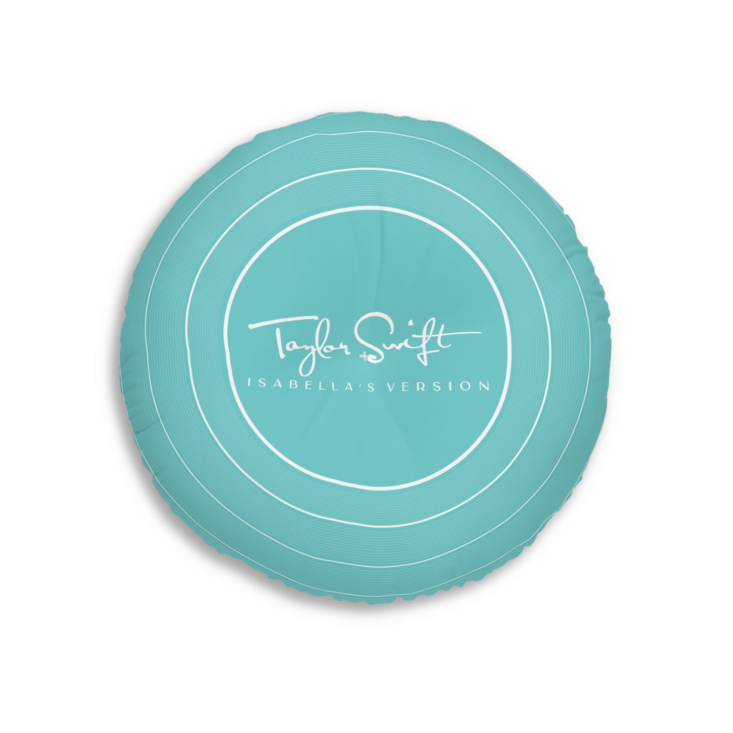 Personalized Tufted Floor Pillow, AQUA BLUE Vinyl Record l CUSTOM Version Name and Era | 30"x30" & 26"x26" | Swiftie Gift Fan