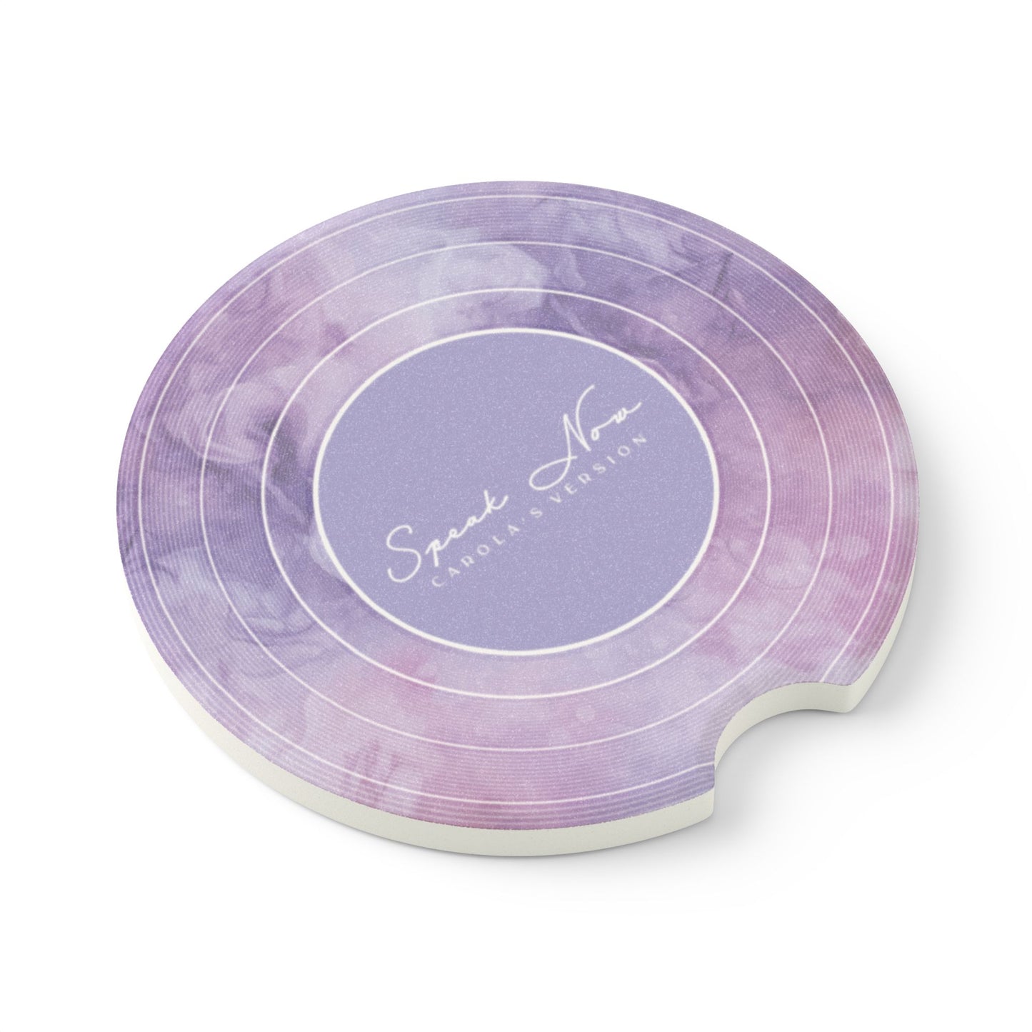 Personalized Soapstone Car Coaster SPEAK NOW Purple Haze Vinyl Record | CUSTOM Version, Name and Era | 2.6" x 2.6" round | Swiftie Fan Gift