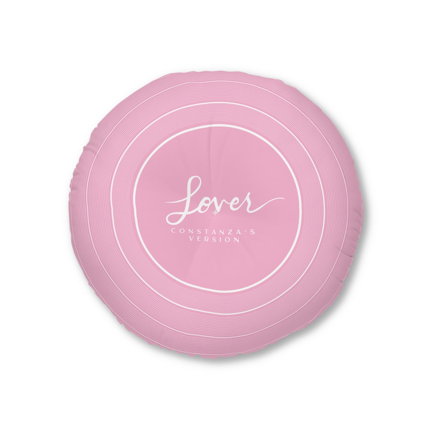 Personalized Tufted Floor Pillow, LOVER Pink and Blue Vinyl Record l CUSTOM Version Name and Era | 30"x30" & 26"x26" | Swiftie Gift Fan