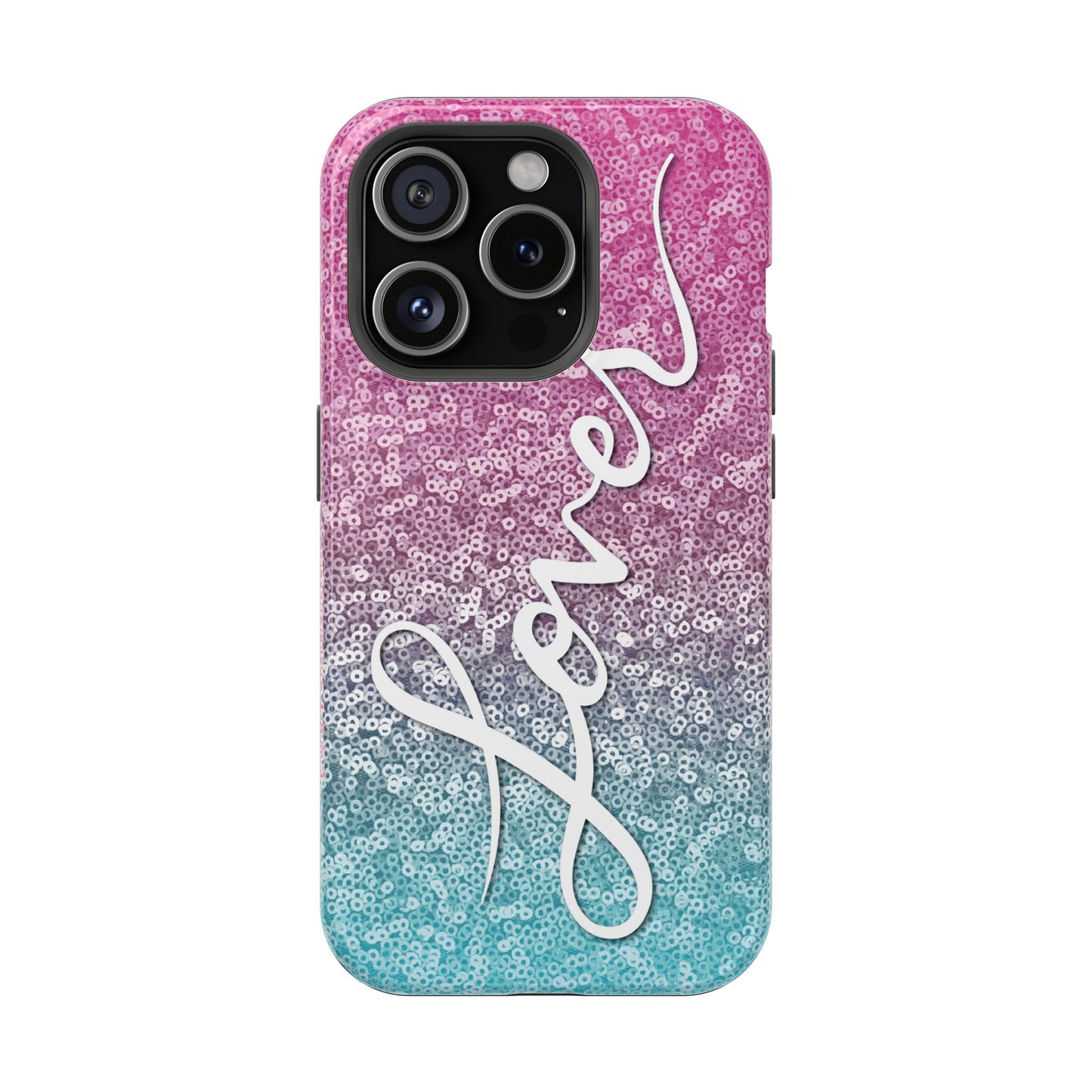 MagSafe Tough Cases | LOVER Pink Blue SEQUIN Glitter | iPhone 15, 14, 13