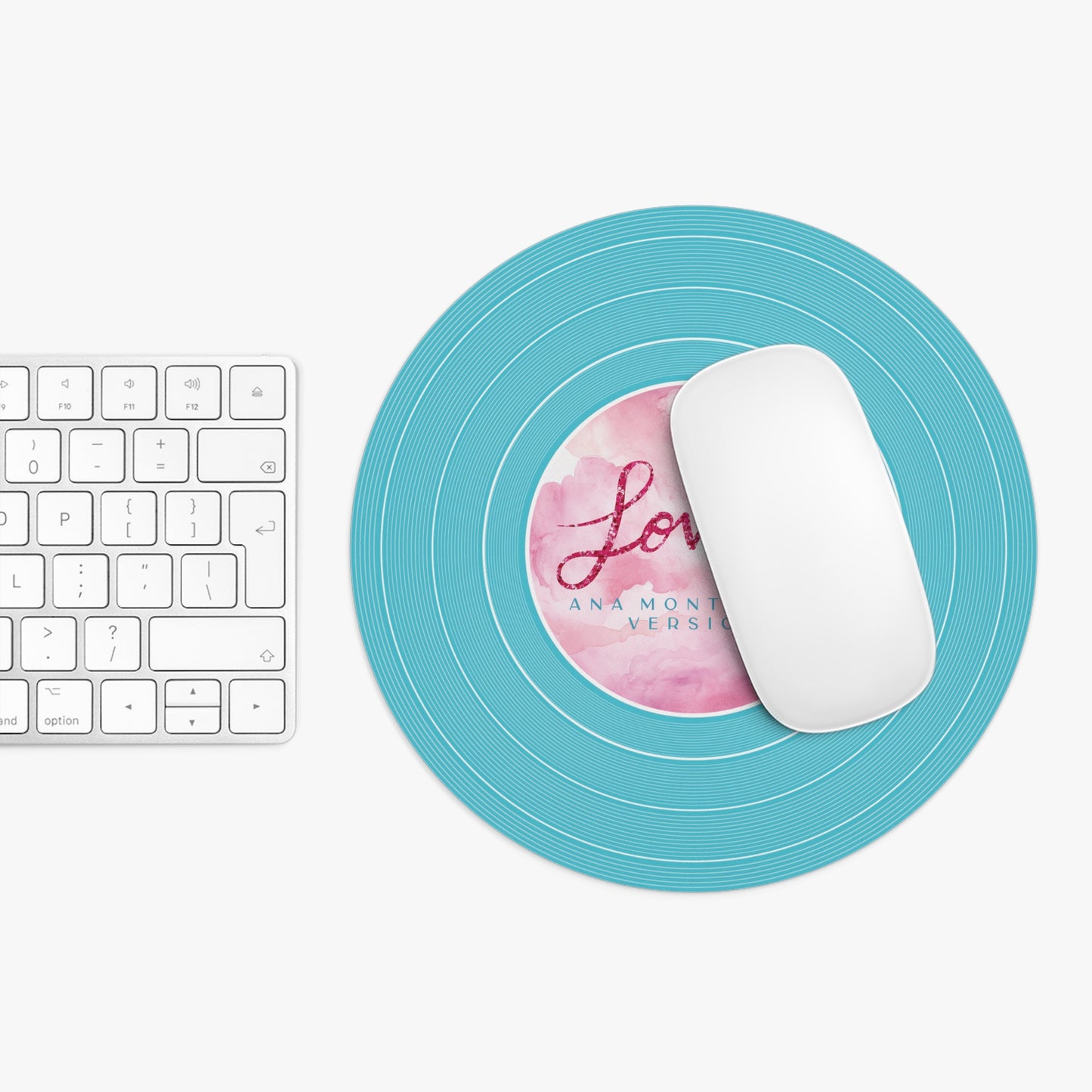 Personalized Mouse Pad, LOVER Blue Clouds Vinyl Record | CUSTOM Version's Name or ERA | Round 8" x 8" | Swiftie Fan Gift Present