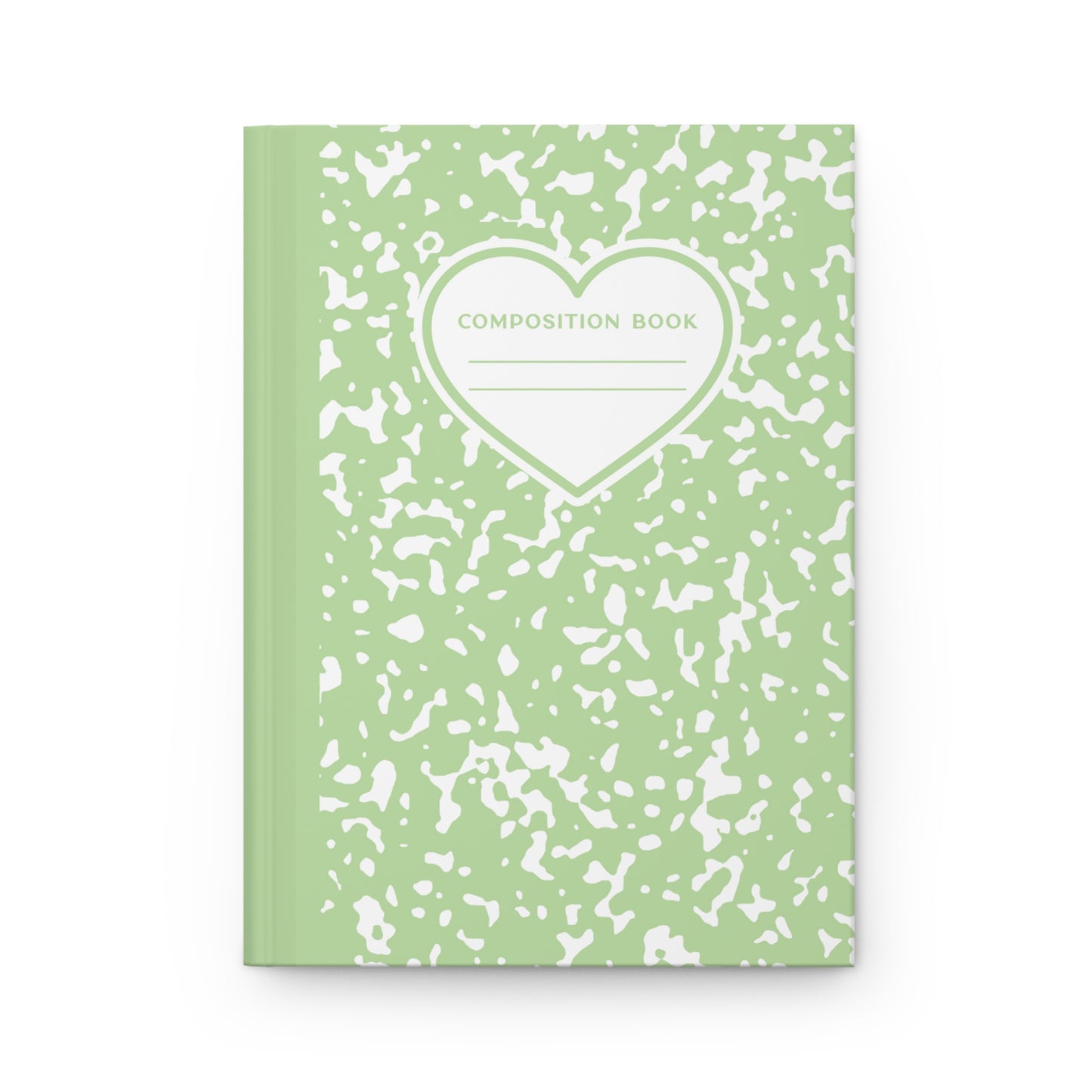 CUTE COMPOSITION BOOK Hardcover Journal 5.75"x8", 150 pages, Pastel Green, Perfect Valentine's Day Gift for Girls/Coworker/Friend/Classmate