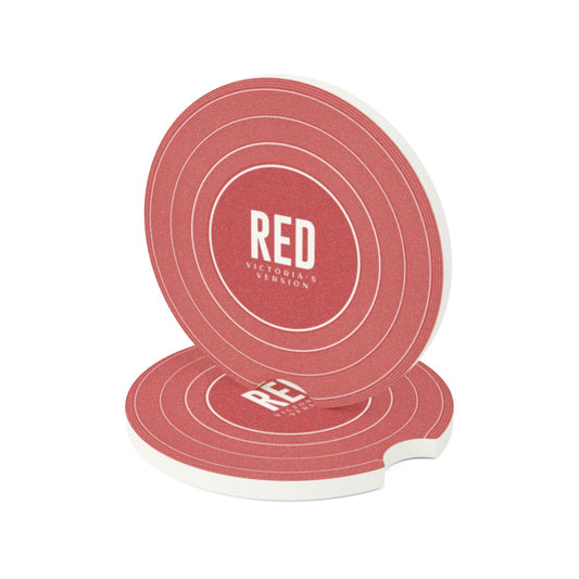 Personalized RED Soapstone Car Coaster, CUSTOM VERSION's Name | 2.6" x 2.6" round | Swiftie Fan Gift