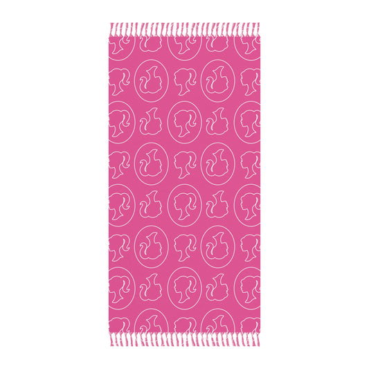 Boho Beach Cloth, Barbie/Kate Spade Inspired Beach Towel, Hot Pink