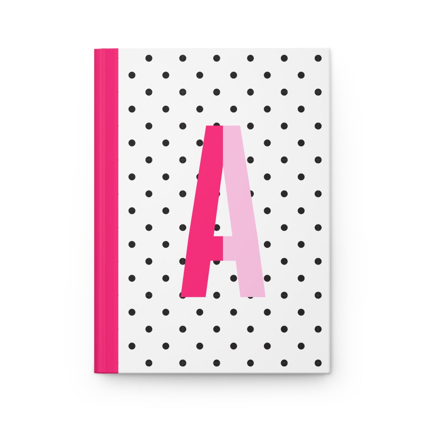 5.75x8" Hardcover BLACK POLKA DOTS Letter A Composition Book, 150 pages, Unique Valentine's Day Gift for Kids/Classmate/Coworker/Best Friend