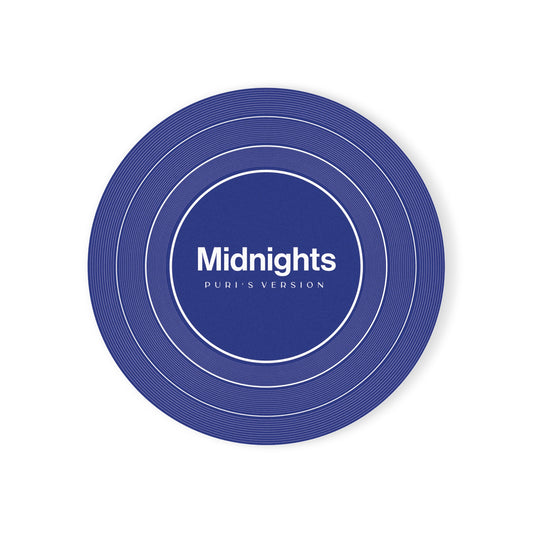 Personalized Cork Back Coaster MIDNIGHTS Blue Vinyl Record | CUSTOM VERSION's Name or Era | 4" x 4" | Swiftie Gift Fan Present