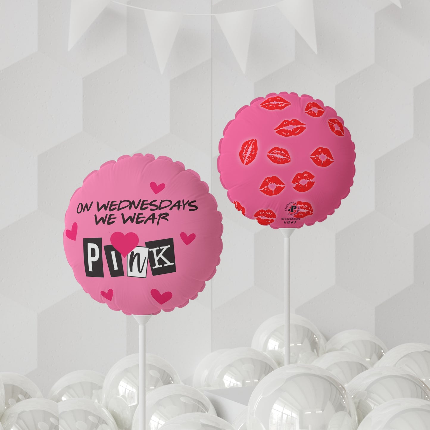 MEAN GIRLS Balloon 11" | On Wednesdays We Wear PINK |  Round and Heart-shaped | Unique Valentine's Day Party Decor Gift