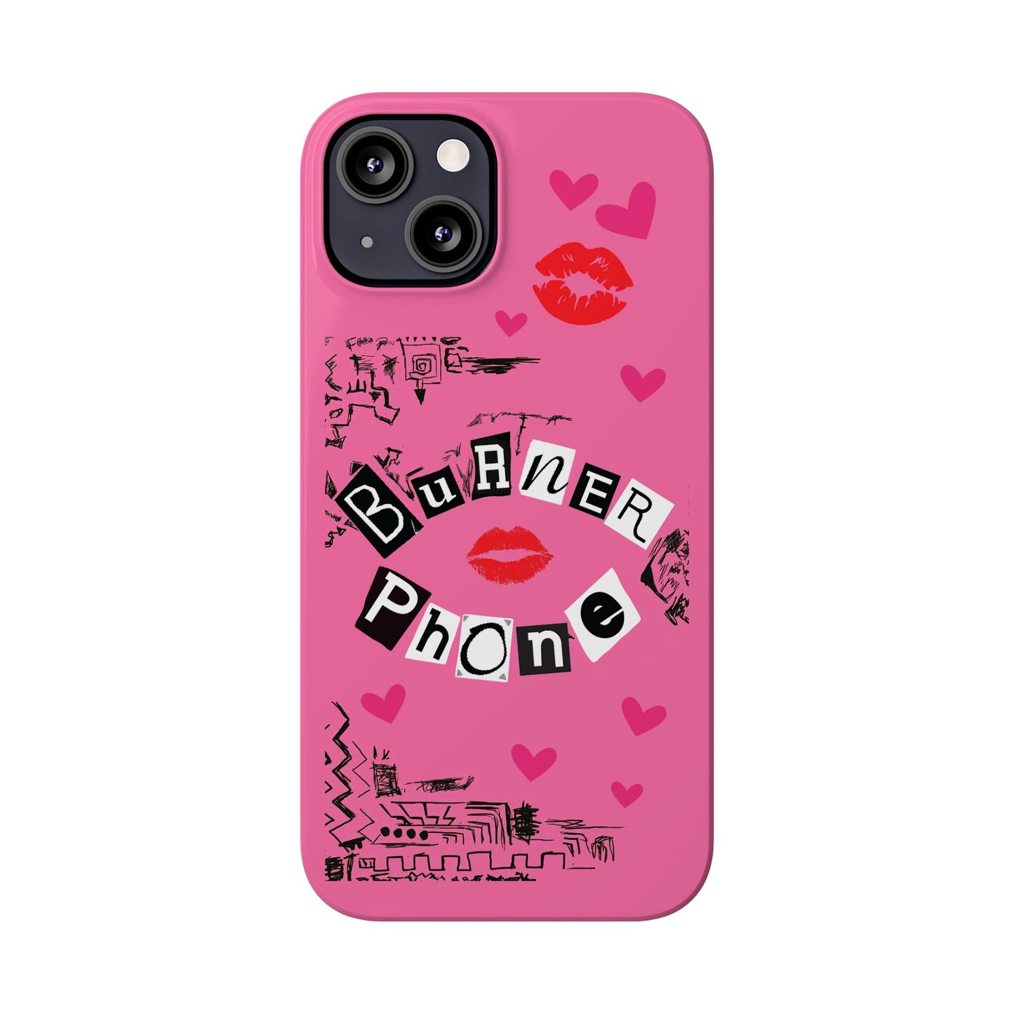 Burner Phone, MEAN GIRLS BURN Book Pink Slim iPhone Cases | iPhone Mini, Pro, Plus, Pro Max, 15 to 7 | Perfect Unique Valentine's Day Gift