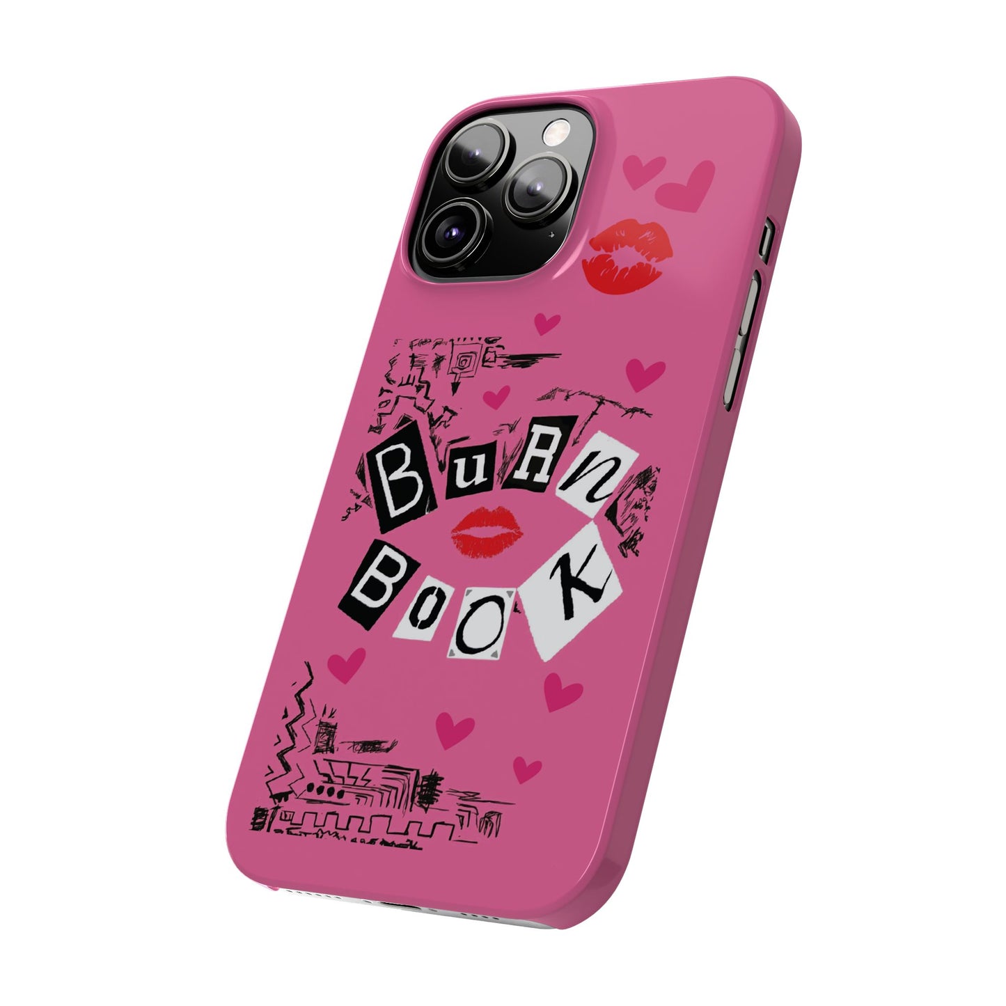 MEAN GIRLS BURN Book Pink Slim iPhone Cases | iPhone 15 to iPhone 7 | Perfect Unique Valentine's Day Gift